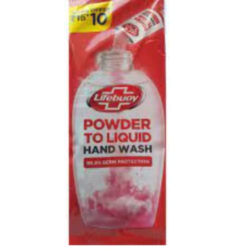 Lifebuoy Powder to Liquid Hand Wash Refill - 9g Pack of 10 | Antibacterial & Moisturizing | Ideal for Home, Office & Travel Use