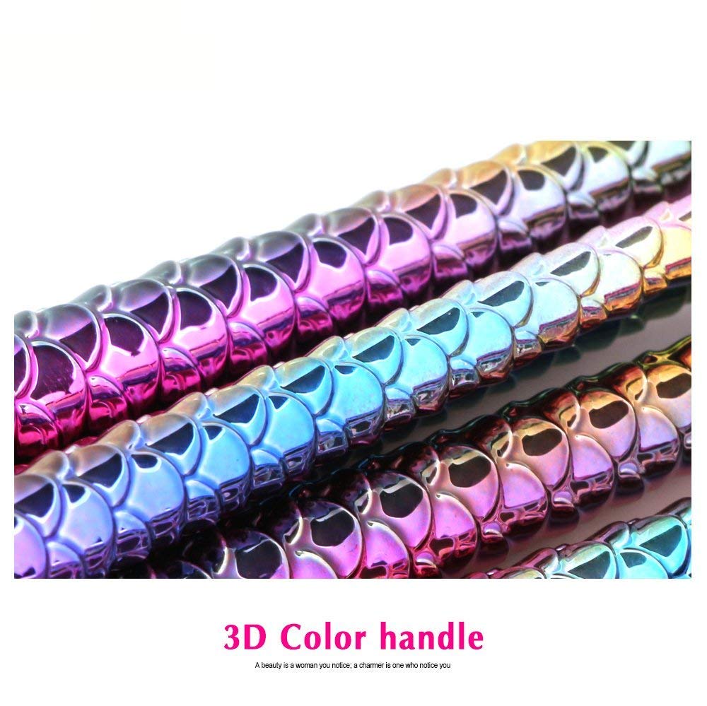 10PCS Professional Makeup Brushes Set - 3D Mermaid Design for Foundation, Eyeshadow, Eyebrow & Blush | Soft Synthetic Bristles for Flawless Makeup Application | Perfect for Daily Use, Travel & Professional Makeup Artists