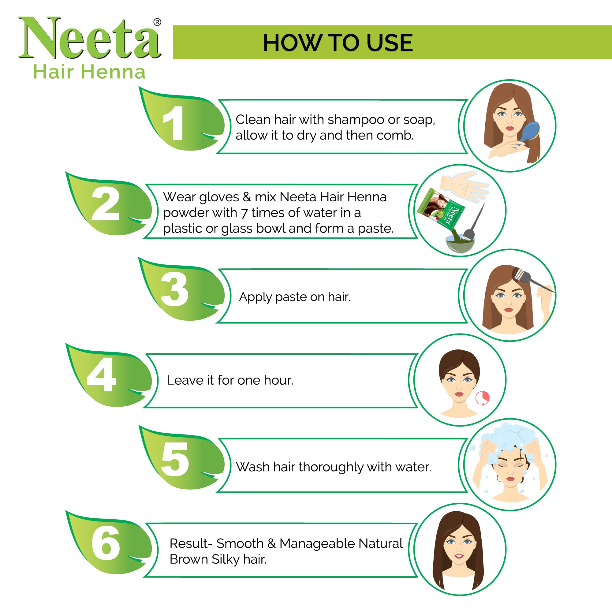 Natural Brown Henna Hair Color with 5 Herbs | Ammonia-Free Hair Dye for Women & Men | 25g Pack of 8 | Safe for Gray Coverage & Hair Conditioning | Perfect for Home Use & Professional Salons