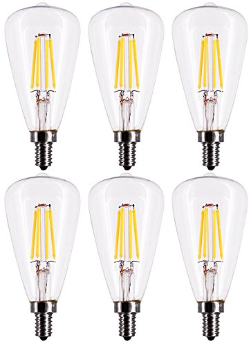 6 Pack LED Filament Bulb ST48 - 2W E12 Base Clear Warm White 2700K Edison Bulb (20W Equivalent, 110-120V Dimmable) - Perfect for Vintage Lamps, Restaurants & Home Decor Lighting