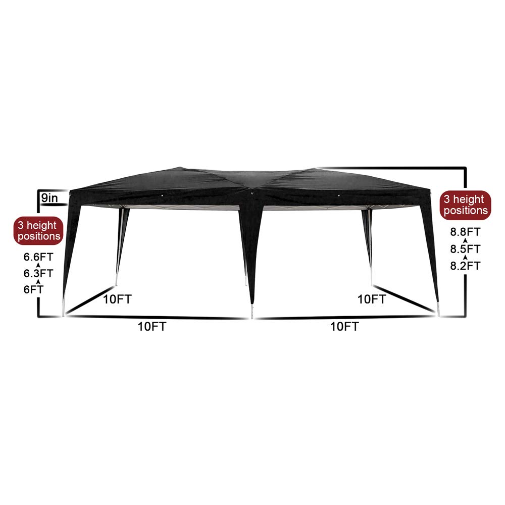 10x10 Canopy Tent with UV Protection & Waterproof Cover - Includes Wheeled Carry Bag for Easy Transport - Ideal for Outdoor Parties, Picnics, Camping, Beach Trips & Tailgating