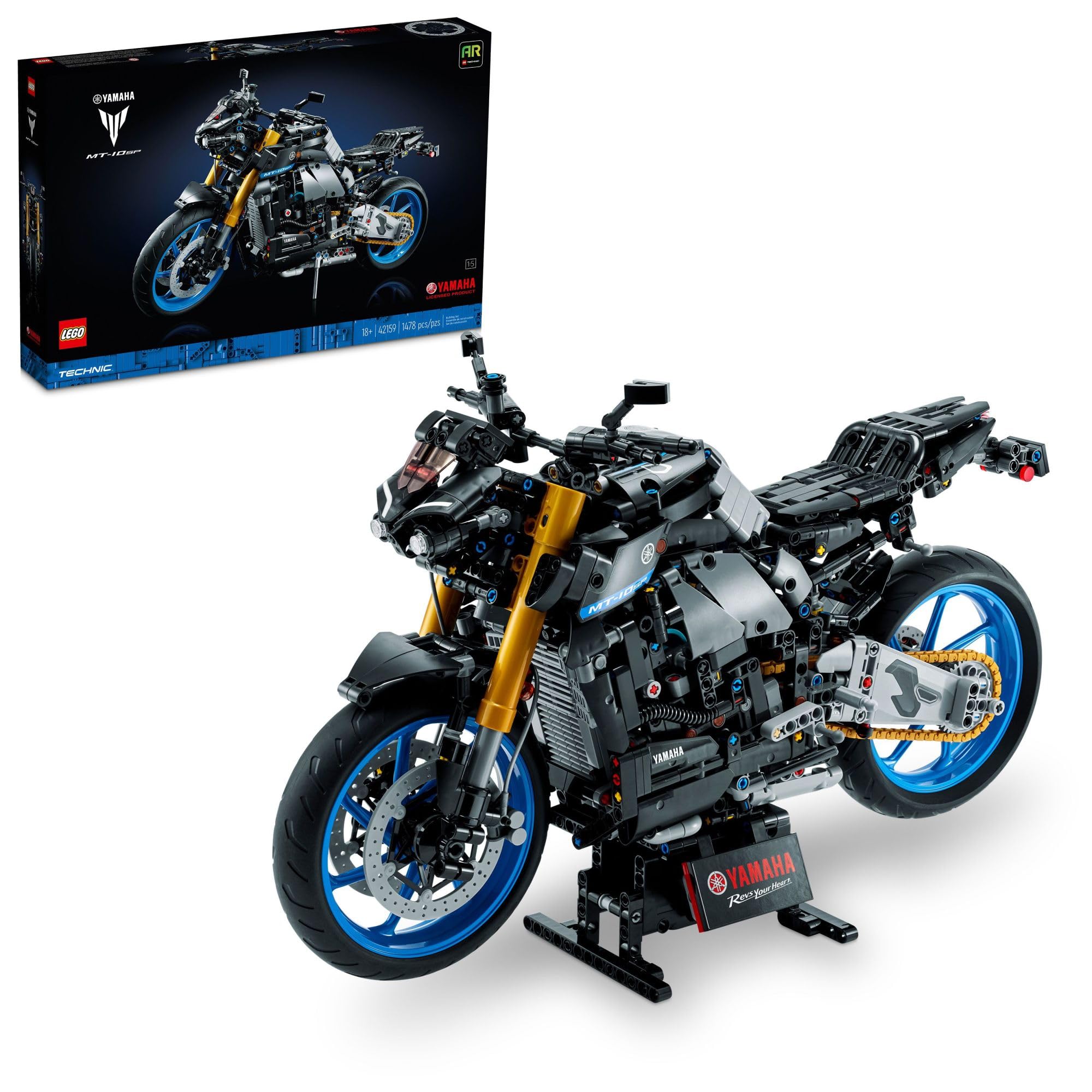 LEGO Technic Yamaha MT-10 SP 42159 Motorcycle Building Kit for Adults - 1:5 Scale Model with Realistic Features, Perfect Gift for Yamaha Fans & Collectors - Display for Home, Office or Motorcycle Enthusiast Collection