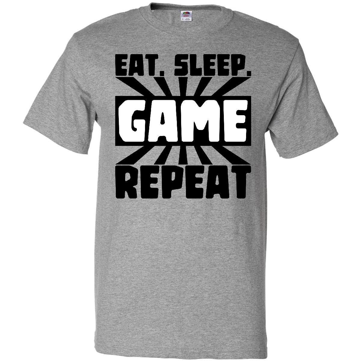 Inktastic Eat Sleep Game Repeat Graphic T-Shirt for Gamers - Comfortable Casual Wear for Gaming, Lounging & Everyday Outfits