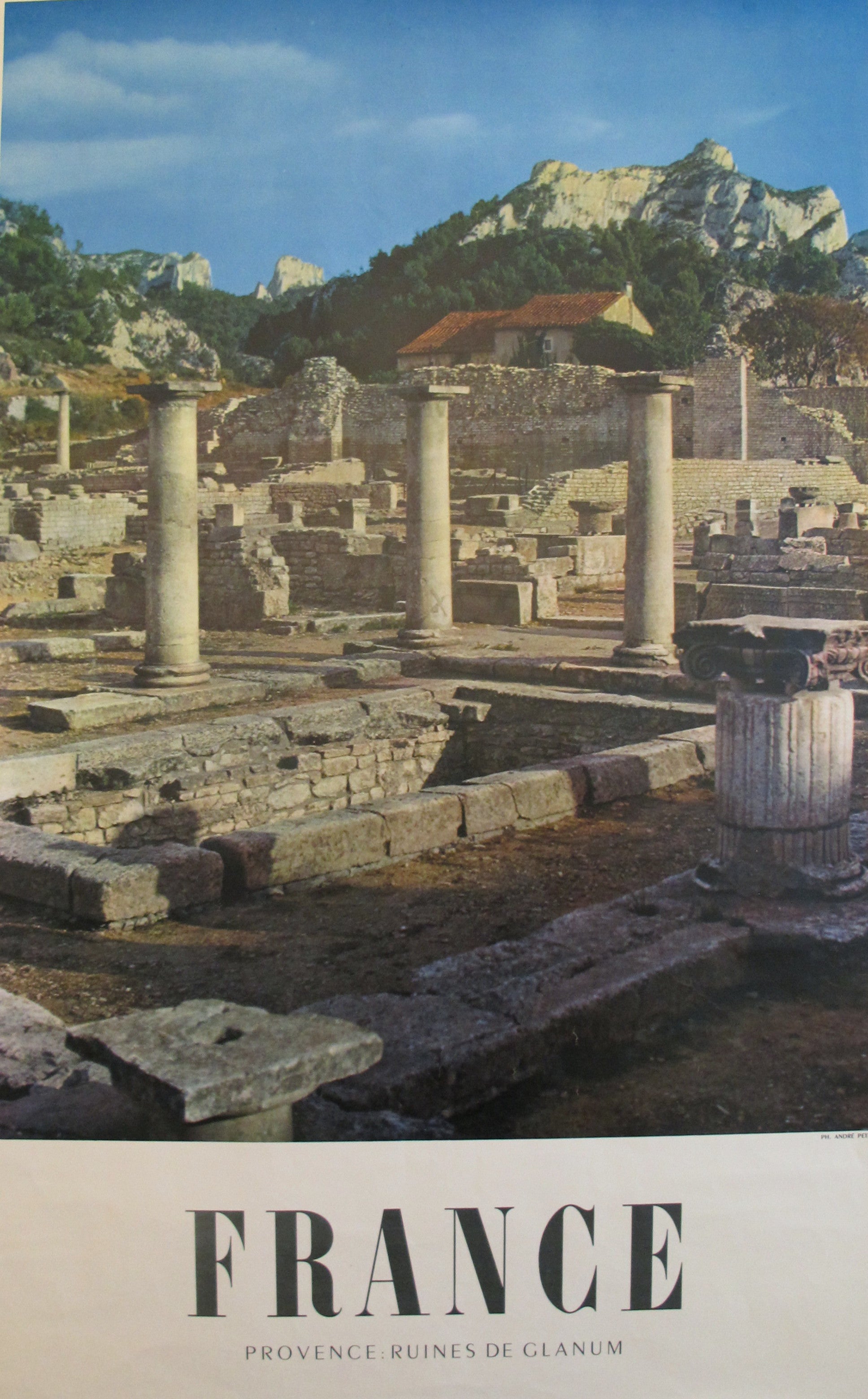 1950s Vintage French Travel Poster - Provence Ruines de Glanum Art Print | Perfect for Home Decor, Office & Travel Enthusiast Gifts