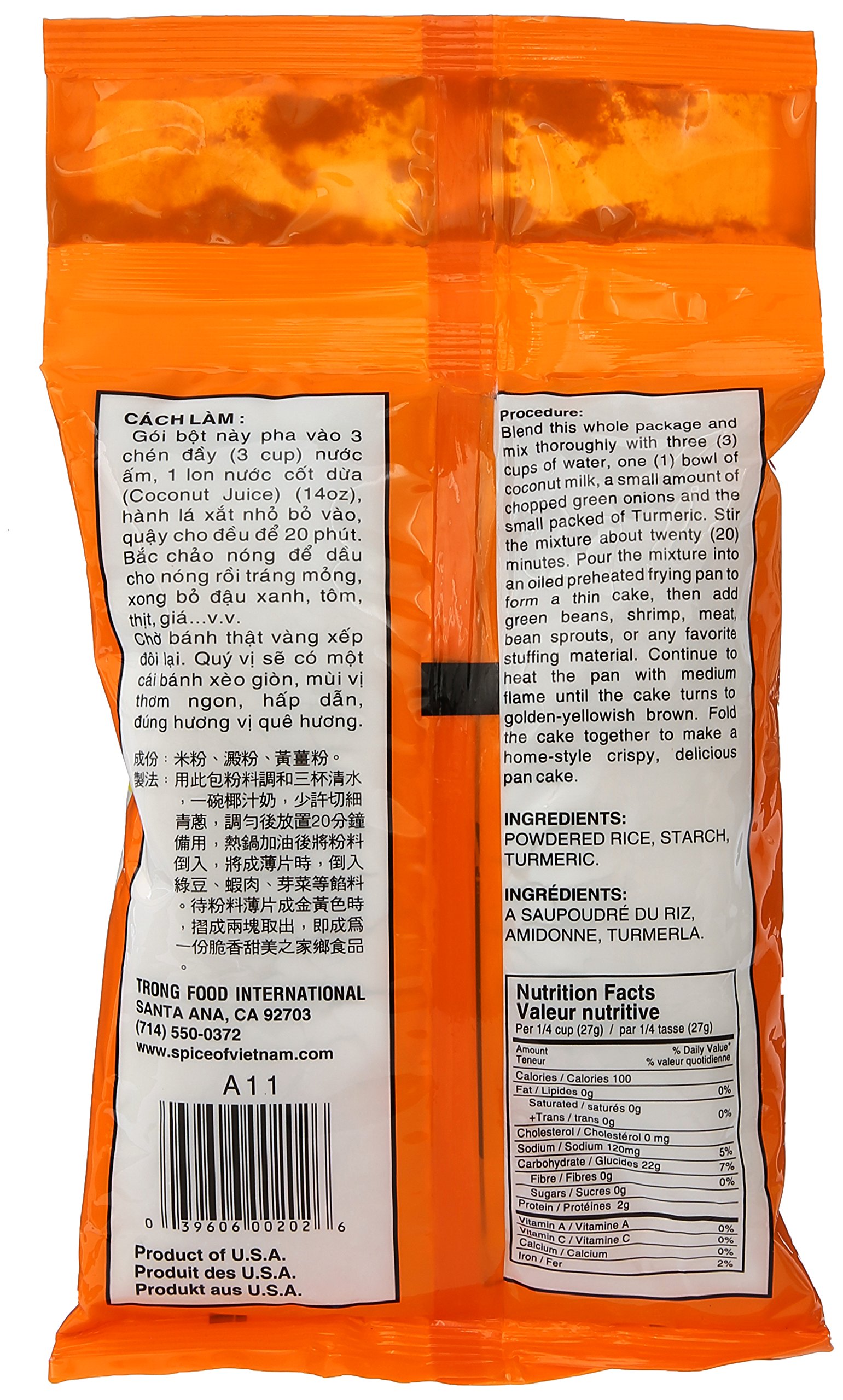 Authentic Vietnamese Pancake Flour Mix (Bot Banh Xeo) - 12 Oz | Gluten-Free Rice Flour for Crispy Savory Crepes | Perfect for Home Cooking, Vietnamese Cuisine & Asian Food Lovers