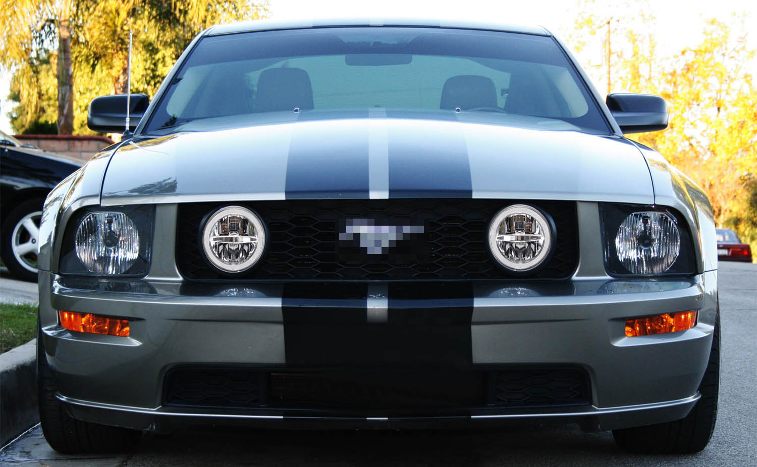 30W Rally Racing Style LED Halo Ring Fog Lights for 2005-2009 Ford Mustang - Durable Off-Road Fog Lamps with Bright Halo Rings for Night Driving & Car Shows