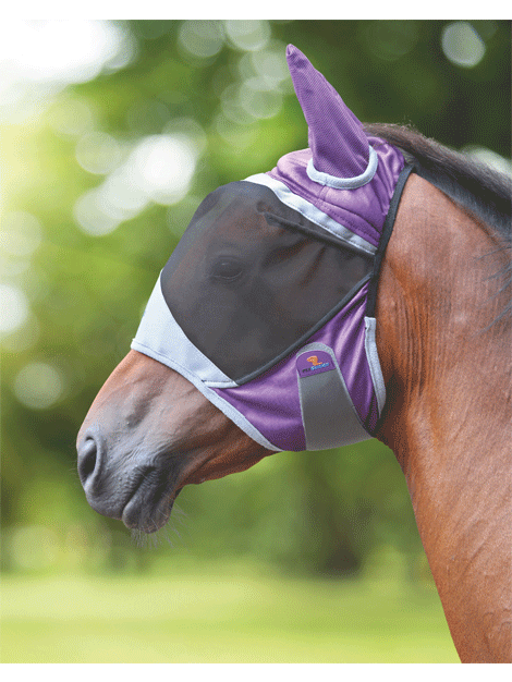 Shires Deluxe Fly Mask with Ears - UV Protection Horse Fly Veil for Summer Riding & Pasture - Perfect for Equestrian, Trail Riding & Stable Use