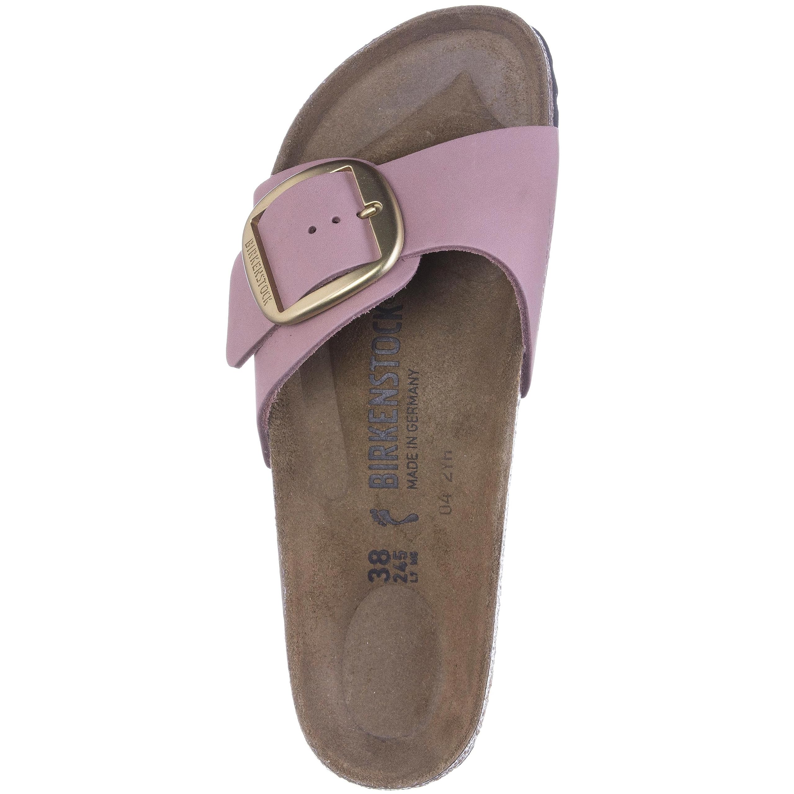 Birkenstock Women's Madrid Big Buckle Sandals - Comfortable Leather Slides for Summer, Walking, Travel & Casual Outfits