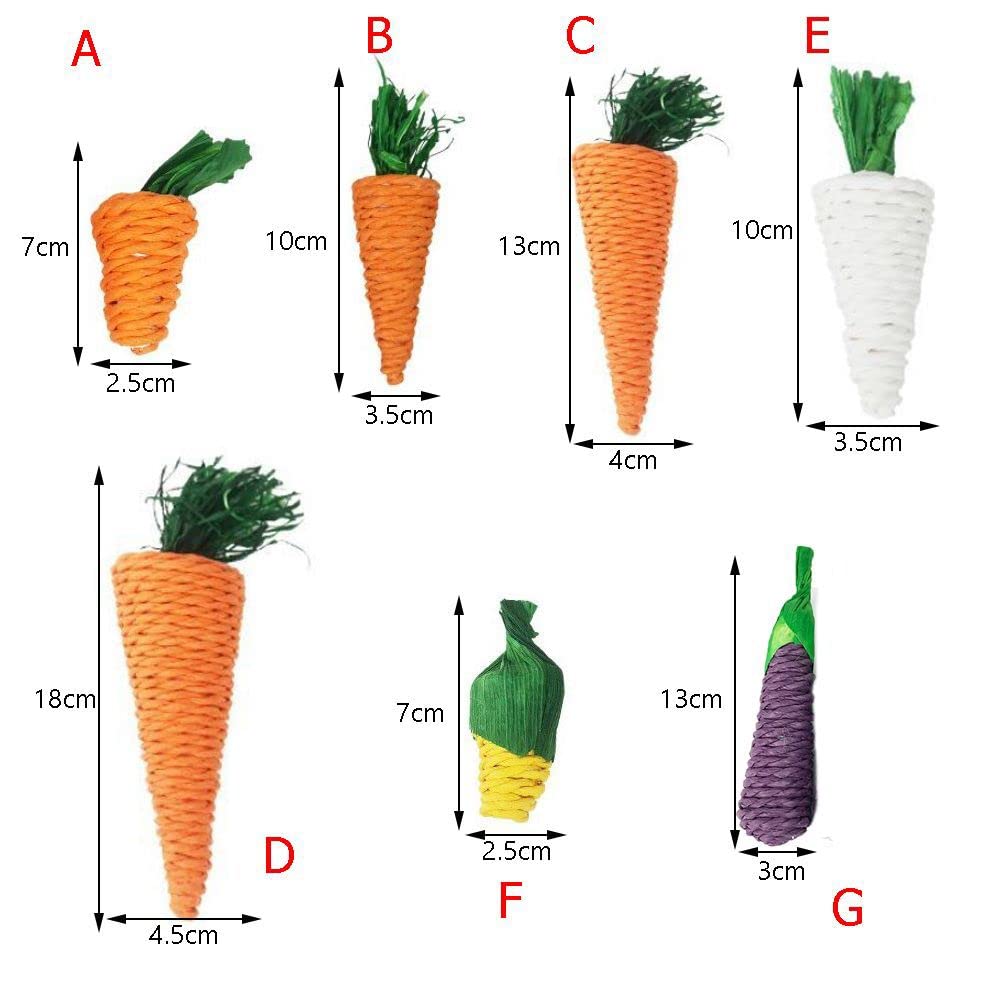 Natural Corn & Carrot Woven Chew Toys for Hamsters, Rabbits, Guinea Pigs - Small Animal Teeth Grinding Toys for Dental Health | Perfect for Cage Enrichment & Playtime Activities