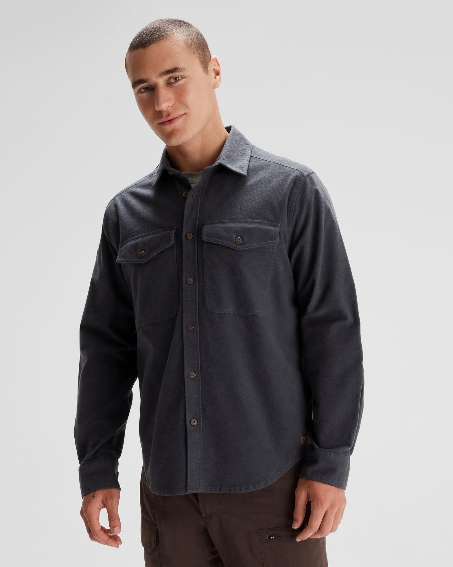 Men's Huntly Moleskin Long Sleeve Shirt - Comfortable Casual Button Down for Outdoor Activities & Night Wear