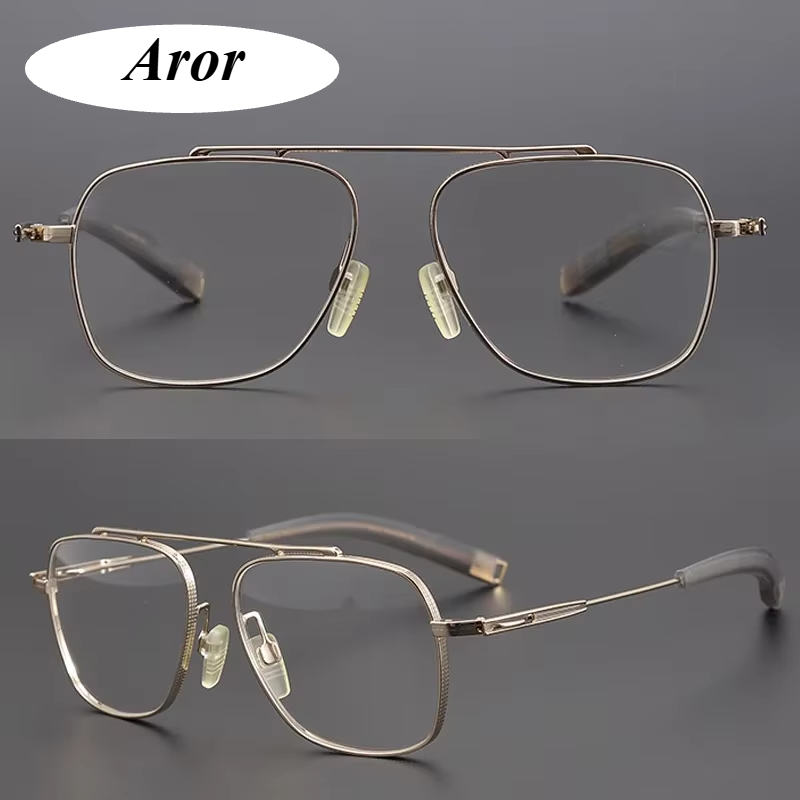 Aror Men's Full Rim Square Titanium Eyeglasses Frame - Lightweight Durable Glasses for Men - Perfect for Reading, Working & Daily Wear (Model 199105)