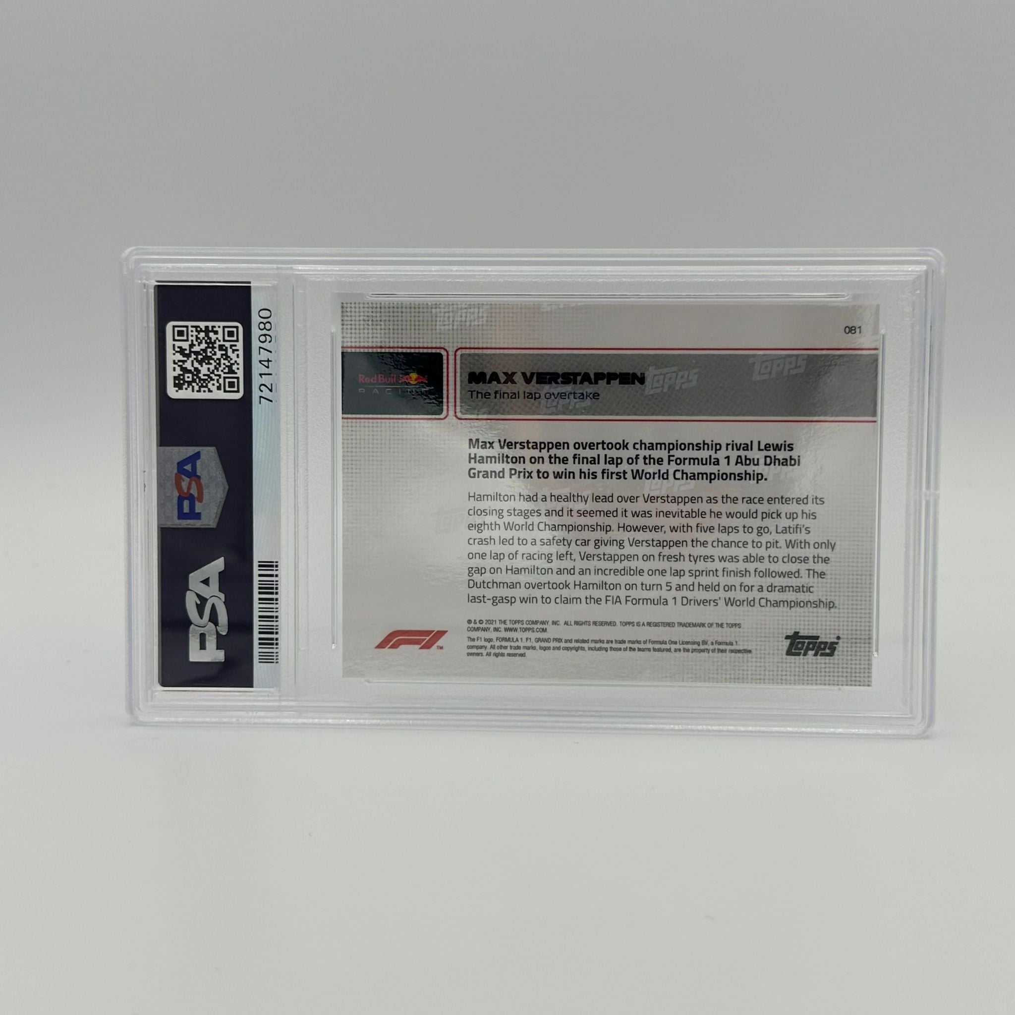 PSA 9 Graded The Final Lap Overtake #81/99 - Rare NASCAR Trading Card for Collectors & Racing Fans | Perfect for Display, Investment & Memorabilia Collections