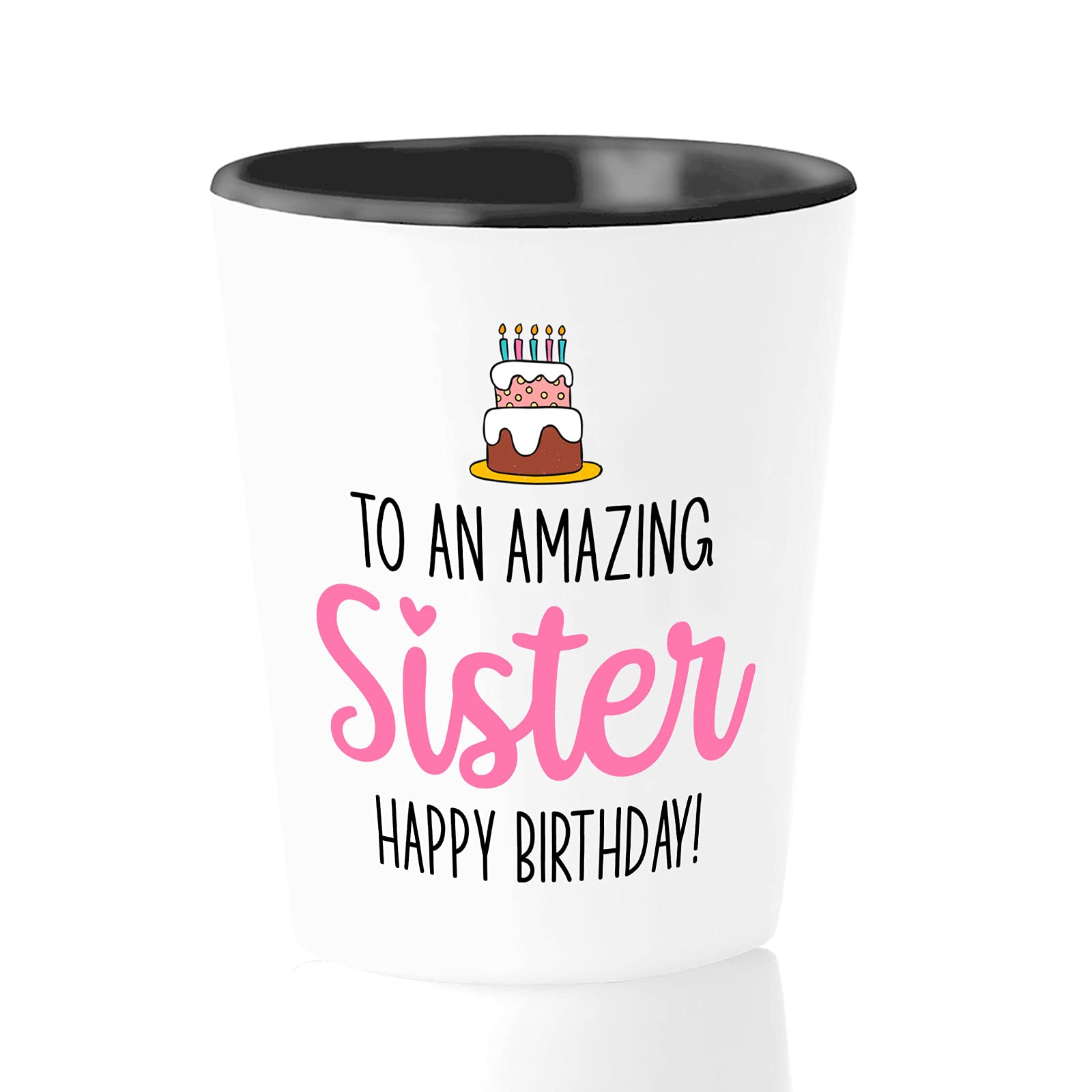 Bubble Hugs 1.5 oz Sister Birthday Shot Glass - Best Gift for Amazing Sisters, BFFs & Women - Perfect for Celebrations, Girls Night & Family Gatherings