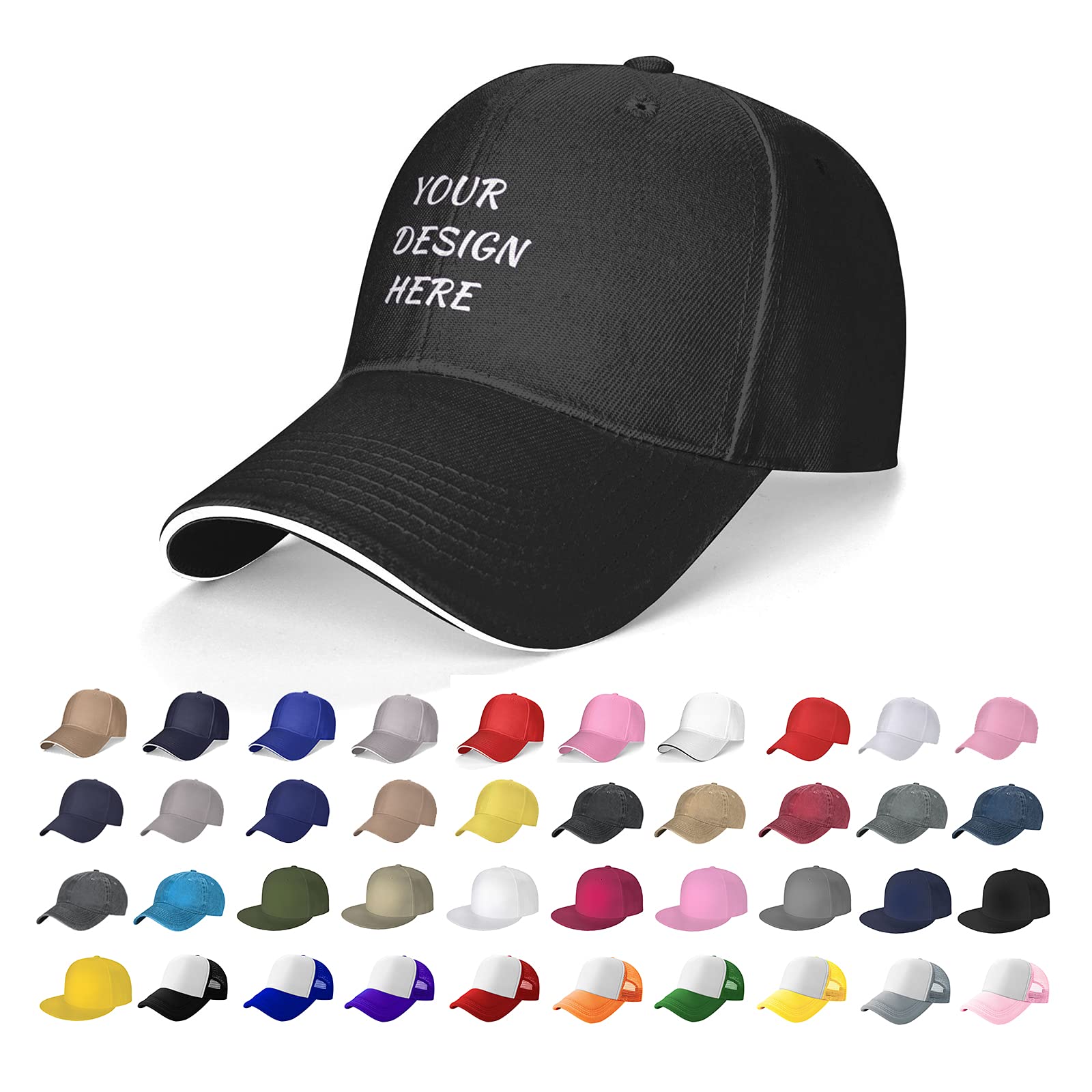 Custom Baseball Caps for Men & Women - Personalized Dad Hats with Text Embroidery | Adjustable Snapback & Structured Peak Hats for Sports, Outdoor Activities & Fashion Accessories
