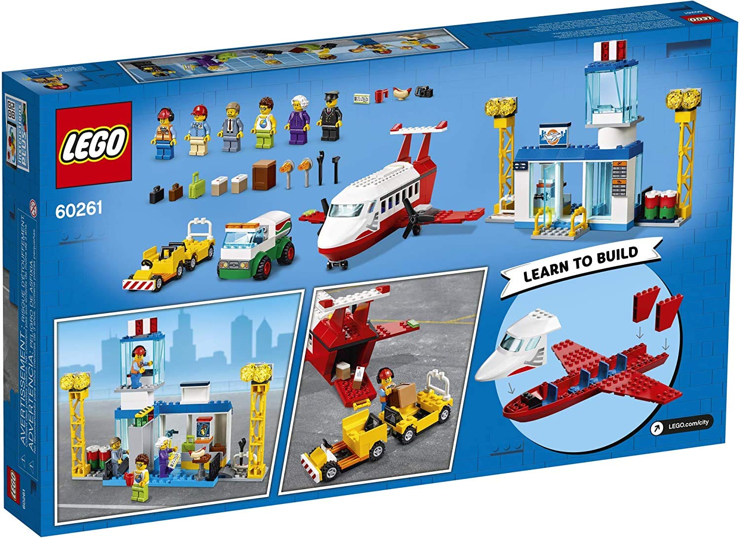 LEGO City Central Airport 60261 Building Set with Passenger Plane, Airport Terminal, Fuel Truck & 6 Minifigures – 286 Piece Construction Toy for Kids | Creative Play, Birthday Gift & STEM Learning Activity