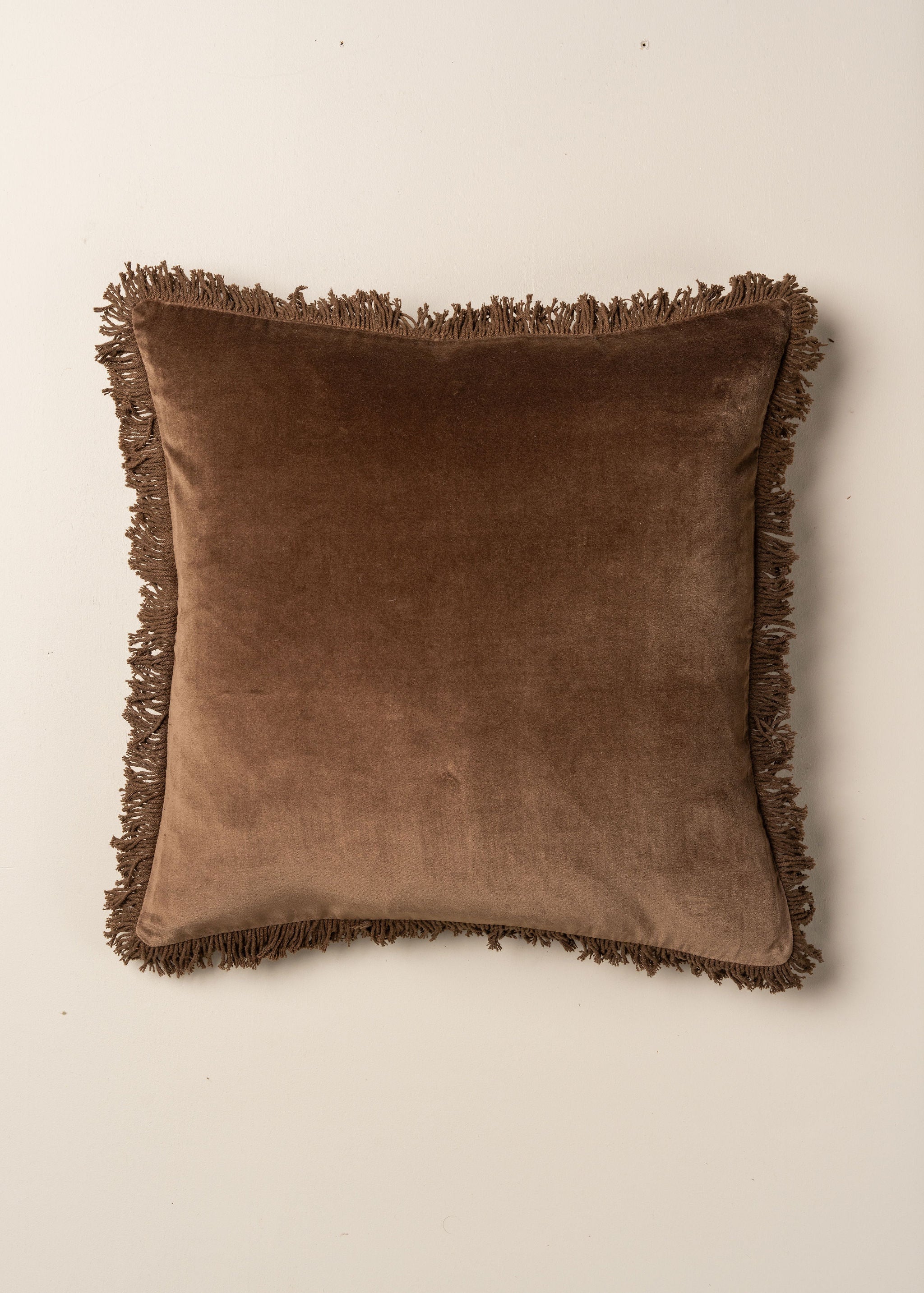 Luxury Velvet Throw Pillow Cushion - Soft Chocolate Brown for Living Room, Bedroom, Sofa & Home Decor