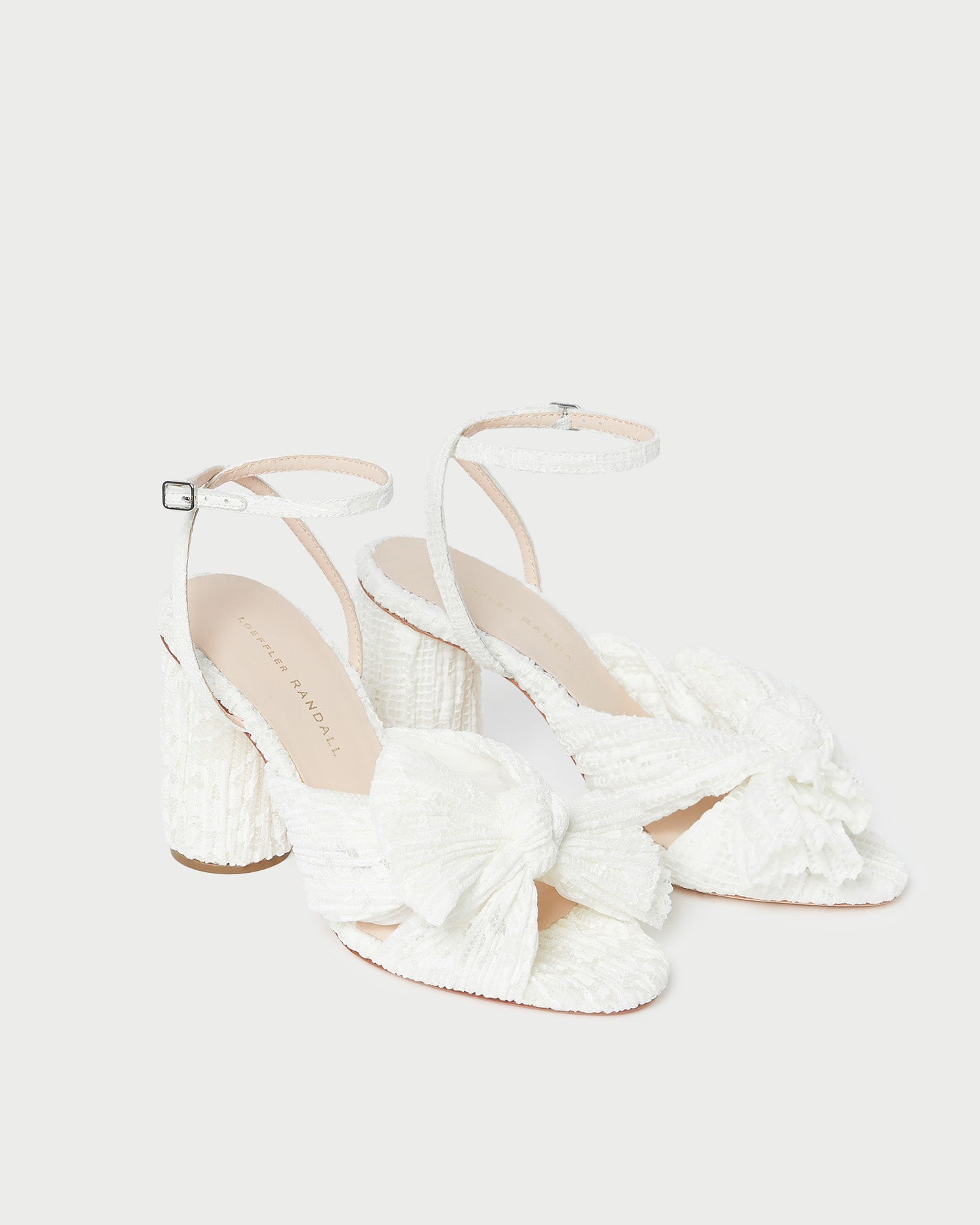 Elegant Camellia White Lace Bow Heels - Women's Fashion Wedding Party Shoes for Bridal, Prom & Special Occasions