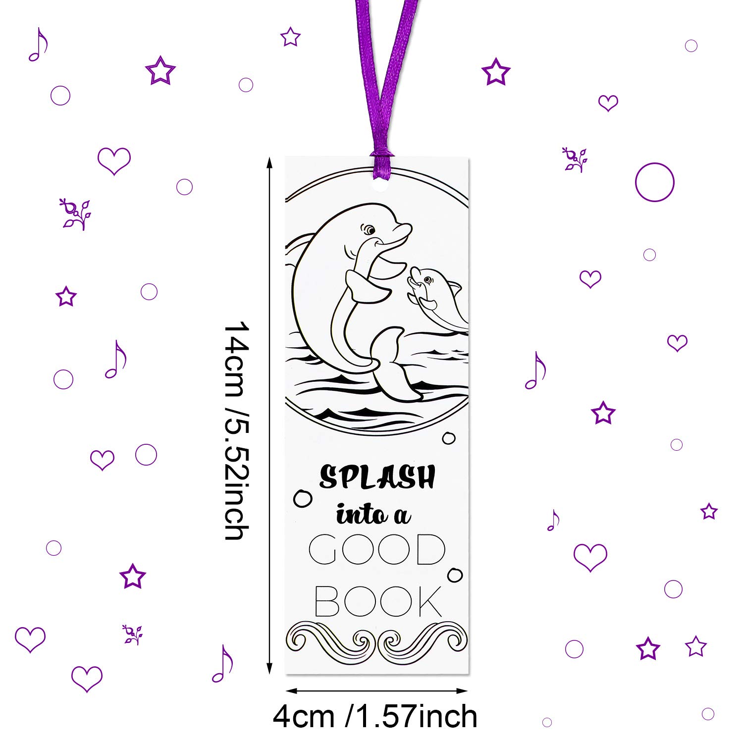 60-Piece DIY Coloring Bookmarks Set - Elegant Style Blank Paper Bookmarks for Teachers, Students, Classroom Rewards & Art Activities | Perfect for Reading Incentives, School Prizes & Creative Craft Projects