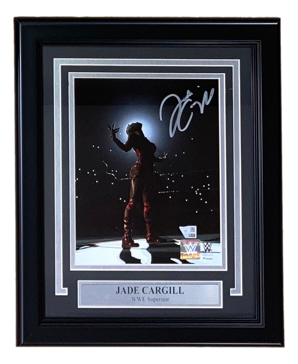 Jade Cargill Autographed WWE 8x10 Photo - Limited Edition Framed Memorabilia for Collectors & Wrestling Fans - Perfect for Home, Office, or Man Cave Decor
