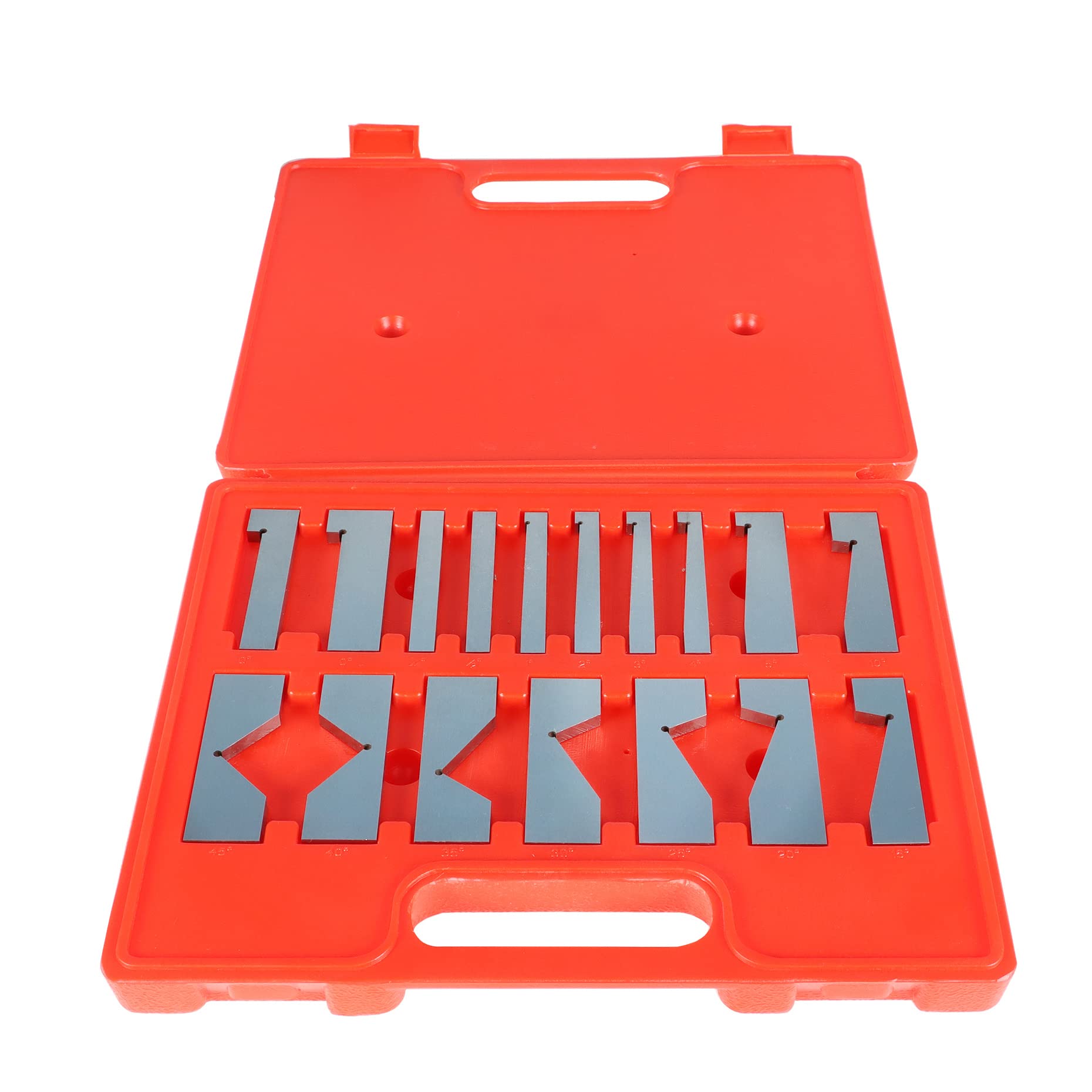 Kimllier 17-Piece Angle Plate Block Set - Precision Steel Gauge Blocks for Machinists (1/4° to 45°) with Storage Box | Ideal for Metalworking, Woodworking & Engineering Measurements