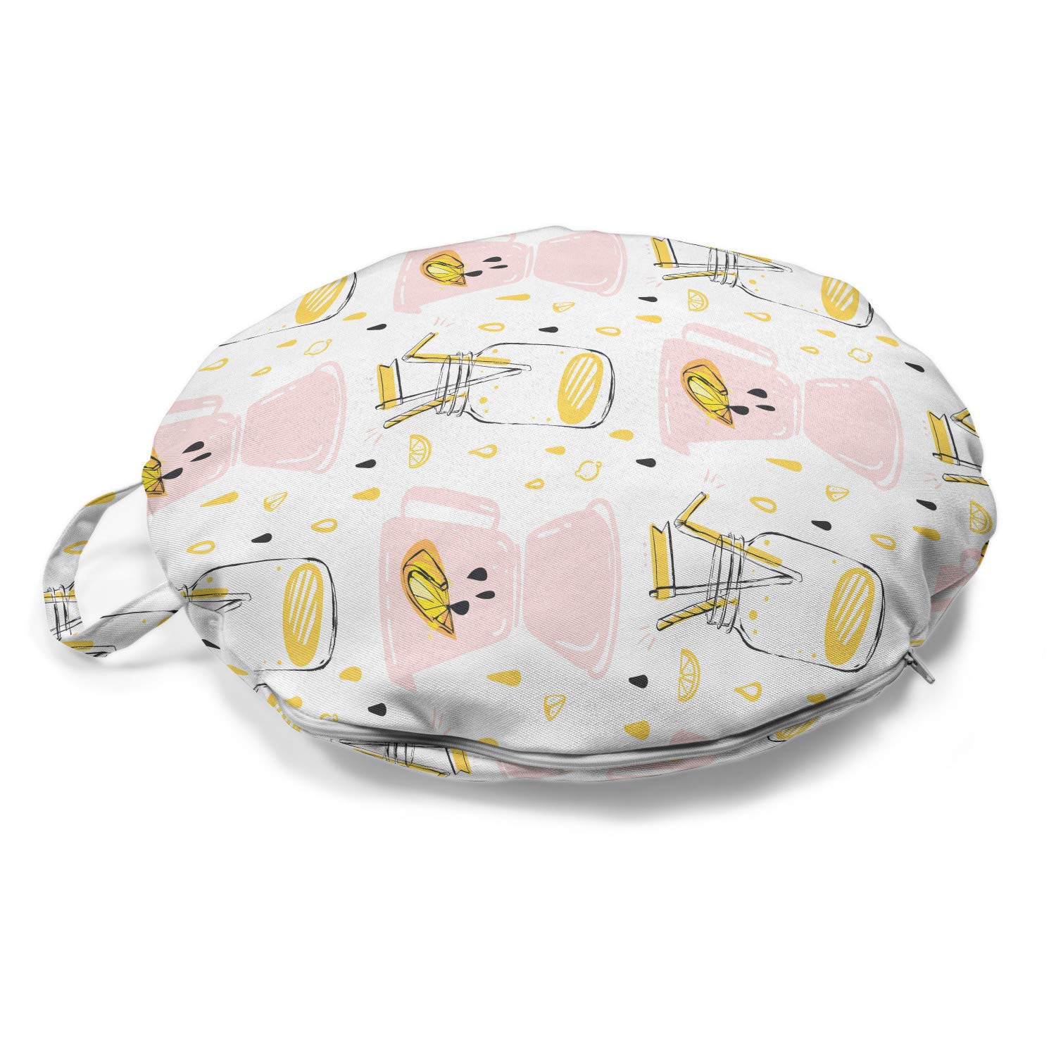 Ambesonne Summer Round Floor Cushion with Handle - 18
