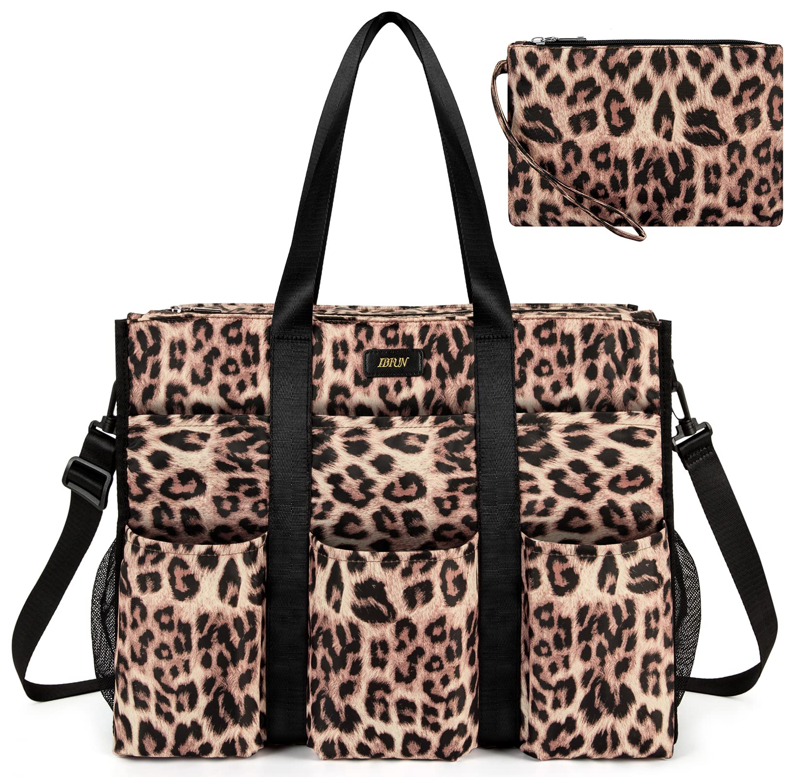 IBFUN 24-Pocket Tote Bag for Teachers & Work Women - Durable & Stylish for Office & Commute