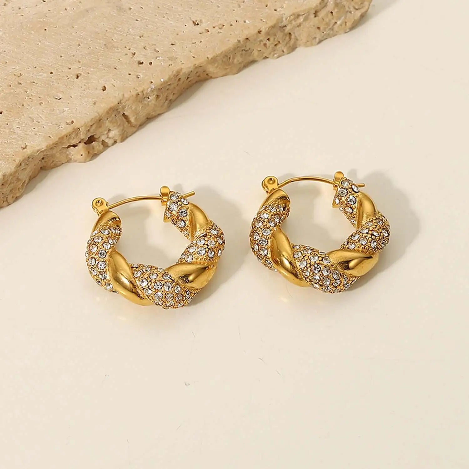 18K Gold Plated Irregular Blade Hoop Earrings for Women | Trendy Geometric Dangle Earrings | Perfect for Parties, Weddings & Everyday Wear | JDE021