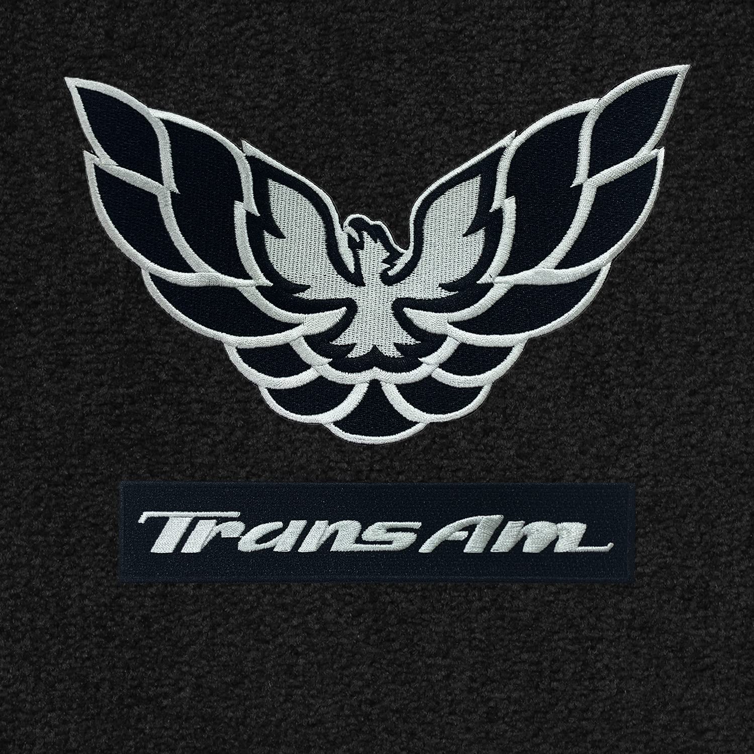 Premium Custom-Fit Carpeted Floor Mats for Pontiac Firebird/Trans Am 1993-2002 - Black with Silver Logo | Luxury Car Floor Liners | Perfect for Road Trips & Daily Commutes