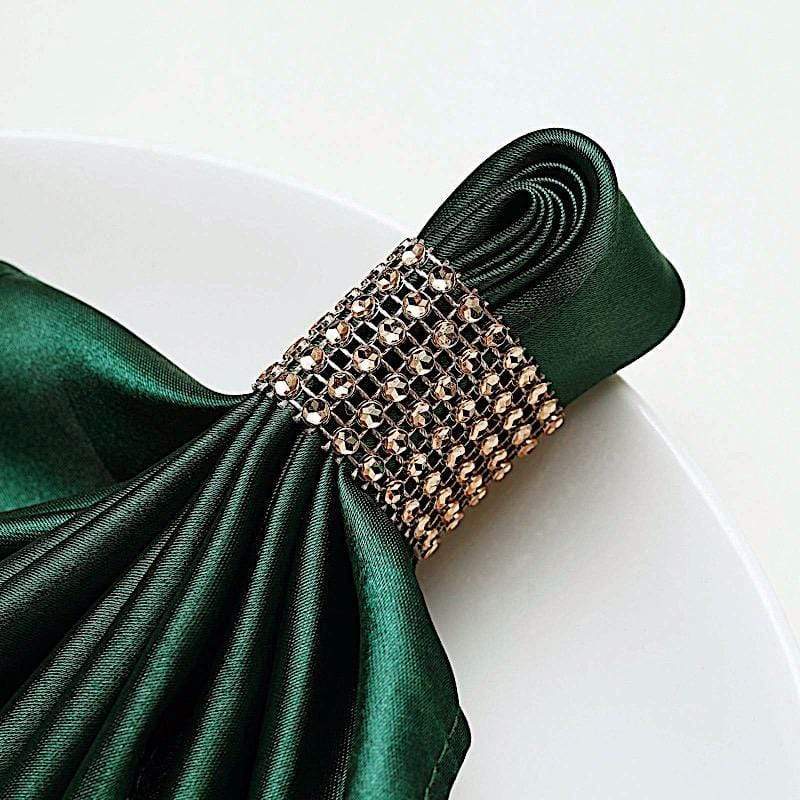10-Pack Sparkling Diamond Rhinestone Mesh Napkin Rings for Wedding, Party, Holiday Table Decor - Elegant Dinnerware Accessories for Special Occasions