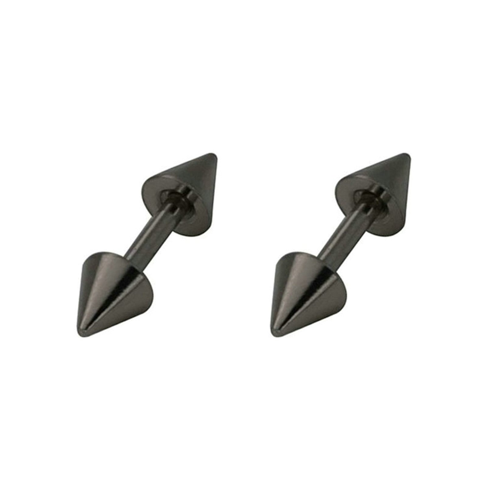 Black Stainless Steel Stud Earrings for Men & Women - Geometric Shape Ear Studs - Perfect for Casual Wear, Parties & Gifting