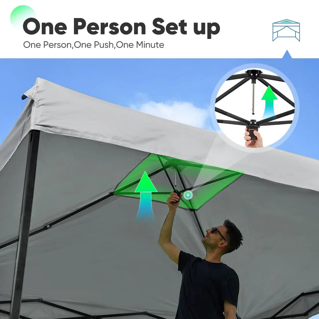 10' x 10' Two-in-One Screened Pop Up Canopy Tent - Perfect for Outdoor Camping, Picnics, Beach Parties & Backyard Gatherings
