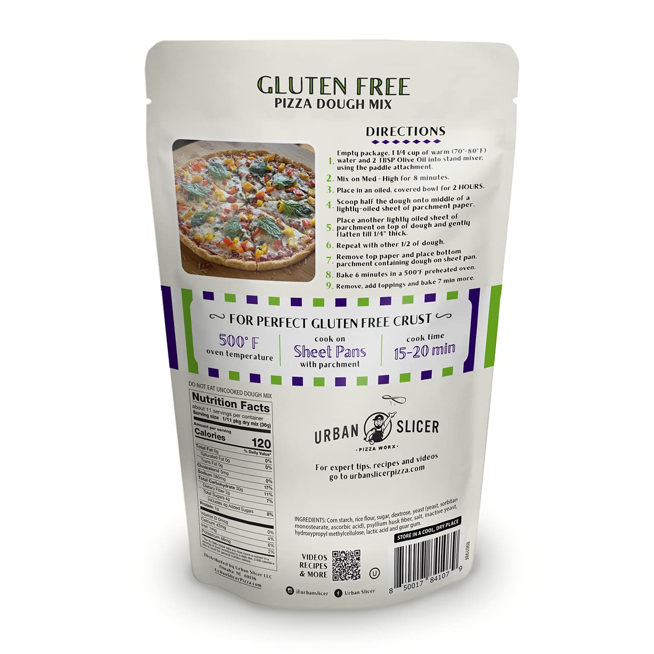 Gluten Free Pizza Dough - Urban Slicer Pizza Worx - 13.9 oz (2 Pack) - Perfect for Homemade Pizza, Keto & Vegan Diets
