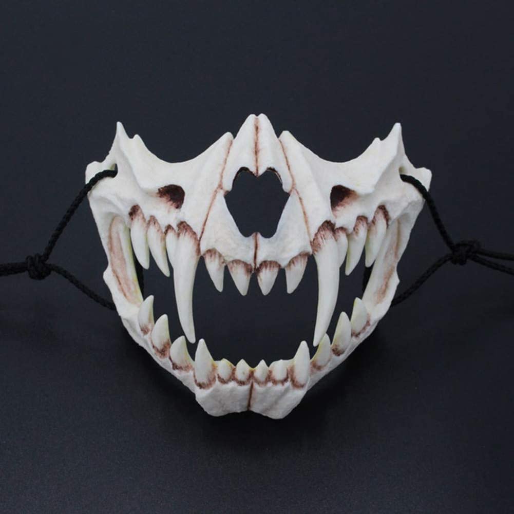 Japanese Halloween Mask for Adults - Scary Cosplay Mask, Horror Role Playing Costume Accessory - Perfect for Halloween Parties, Cosplay Events & Themed Gatherings
