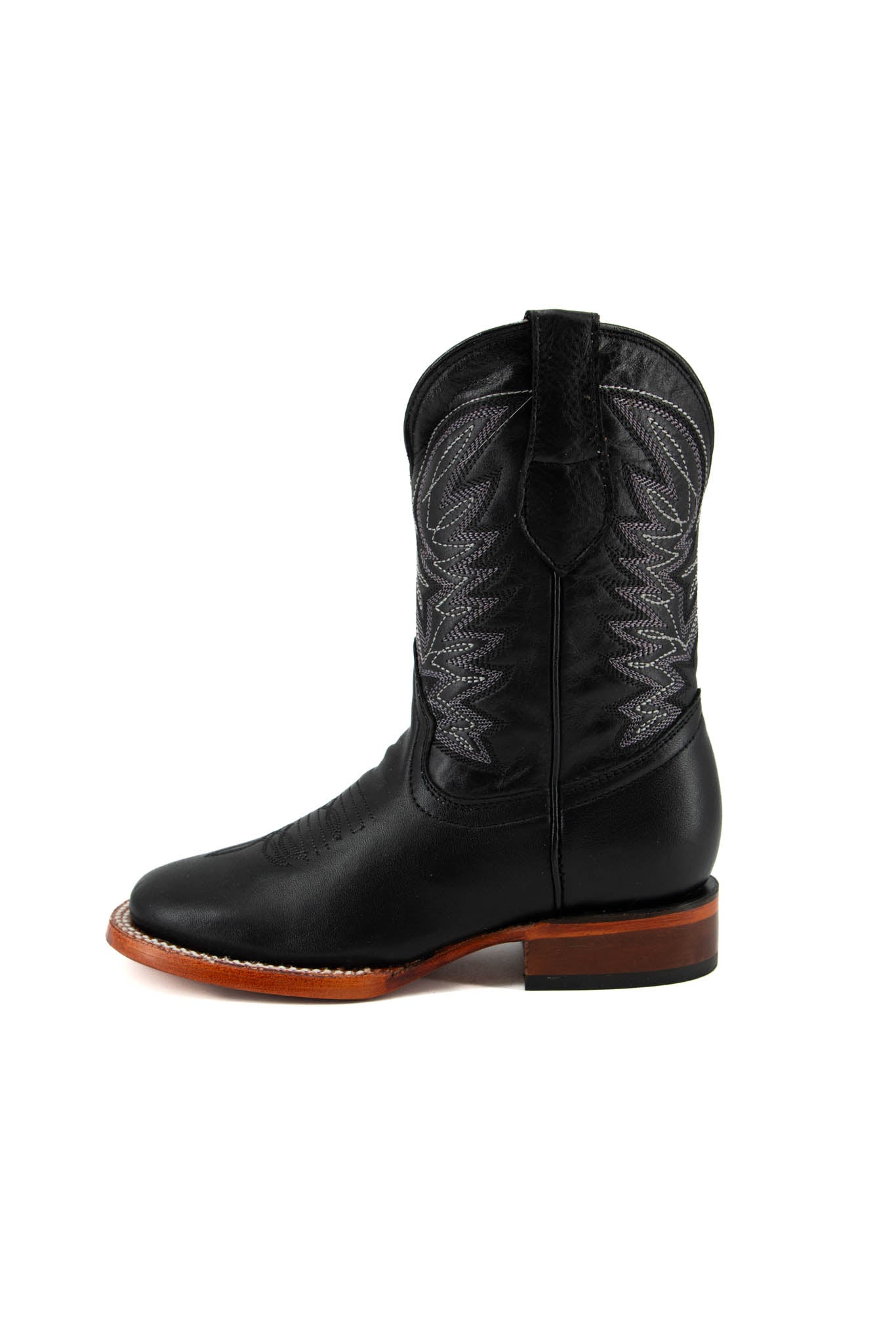Little Kids Solid Pro Rodeo Boots - Western Cowboy Boots for Boys & Girls - Durable Leather Rodeo Booties for Toddlers | Perfect for Rodeo Events, Cowboy Parties & Western Style Outfits