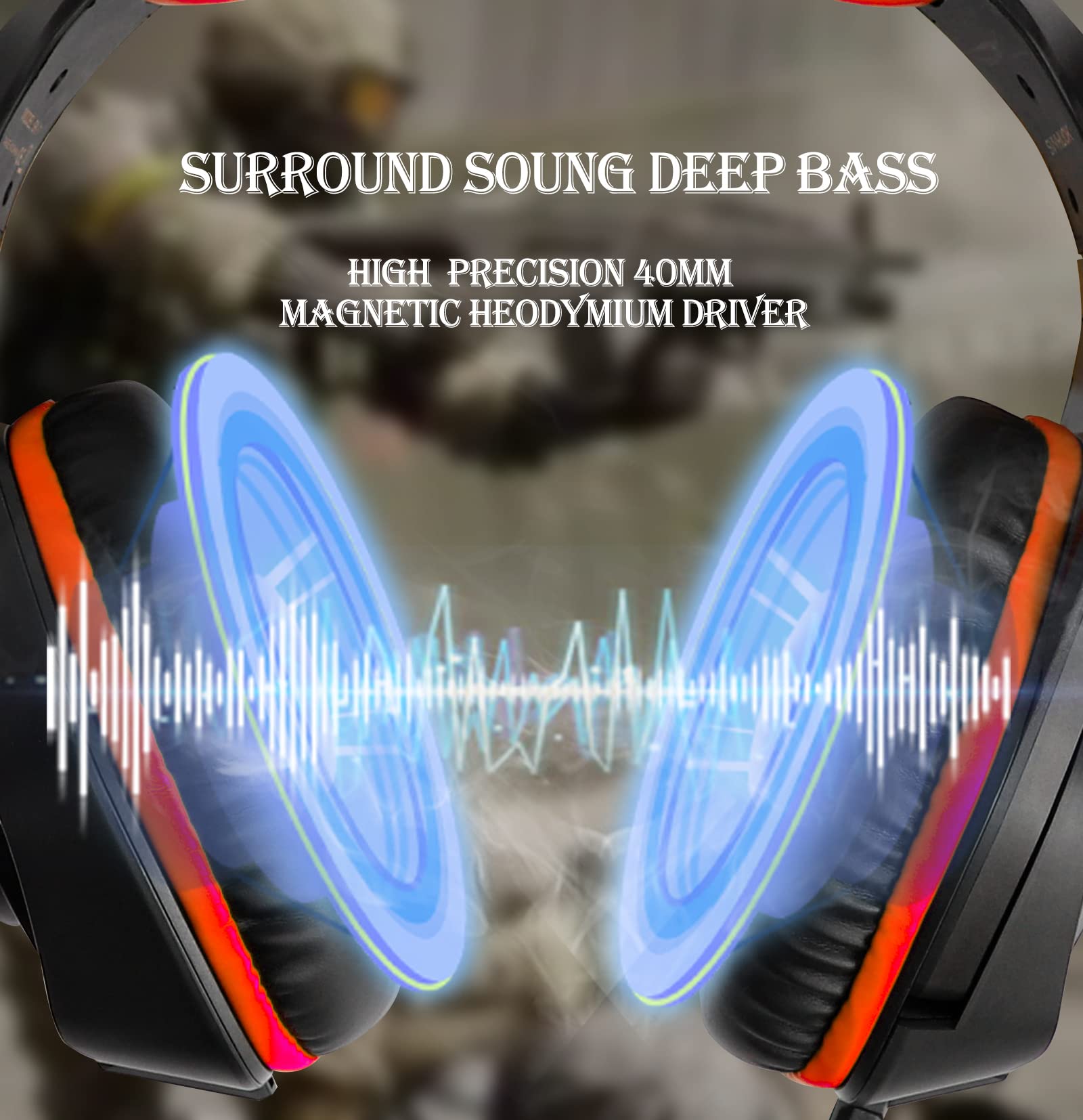 SVYHUOK Pro Gaming Headset with Mic - Over-Ear Bass Surround Sound Headphones for PC, PS4, Xbox One, Switch, Laptop - LED Light & Soft Memory Earmuffs - Perfect for Online Gaming, Streaming, eSports & Gift for Boys, Teens, Kids