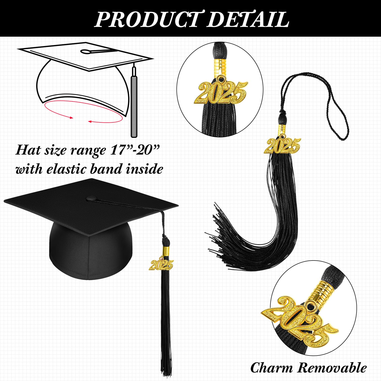 2025 Preschool & Kindergarten Graduation Gown Cap & Tassel Set with Printed Stole - 2 Pack Kids Graduation Outfit for Boys & Girls - Perfect for Ceremonies, Photos & School Celebrations