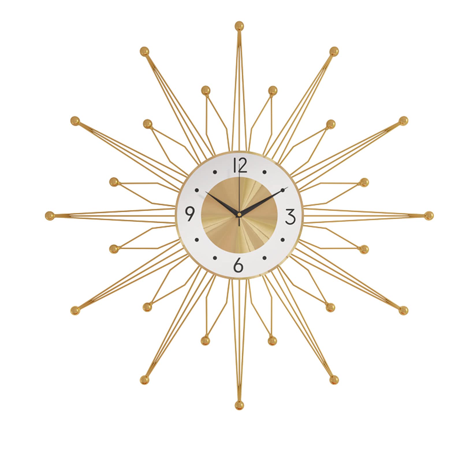 Large 50CM Golden Wall Clock - Nordic Style Sunflower Decor for Living Room, Office, Restaurant & Corridor | Elegant Home Decoration & Space-Saving Timepiece