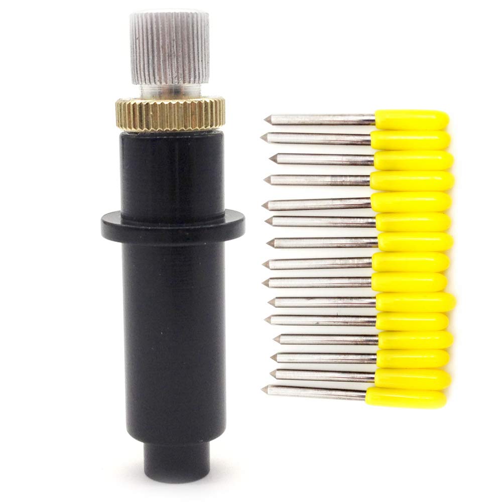 Premium Vinyl Heat Transfer Cutter Blades - 30 Degree Angle (15pcs) with MIMAKI Plotter Blade Holder - Compatible with Cutting Machines - Perfect for DIY Crafts, Sign Making & Apparel Decoration