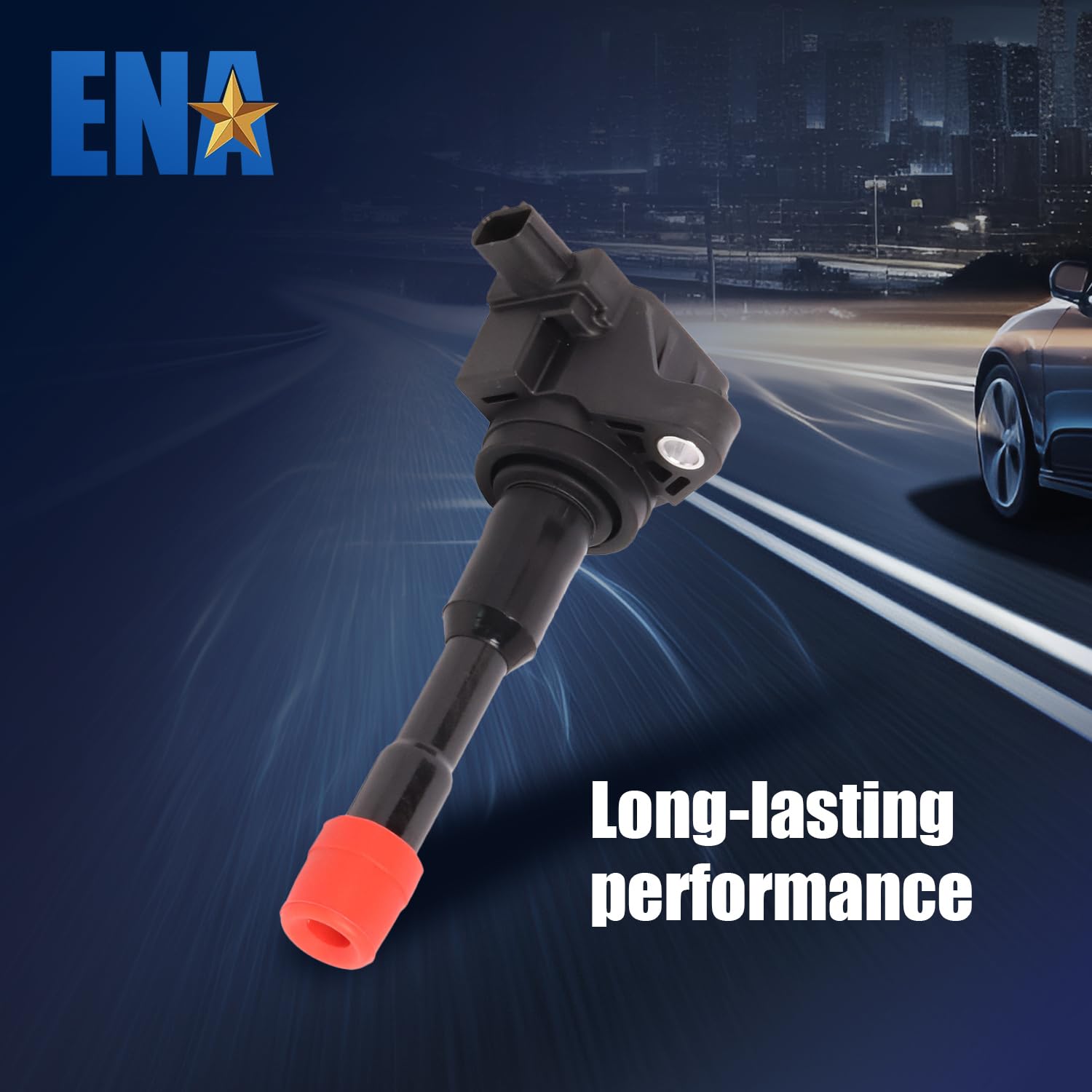 ENA Set of 4 Ignition Coils with Platinum Spark Plugs - Compatible with Honda Civic Hybrid 2003-2011 (1.3L L4 Engine) - Replaces UF374, 30521PWA003, C1408, C688, E404, 12120037663 - Improve Engine Performance & Fuel Efficiency for Smooth Driving