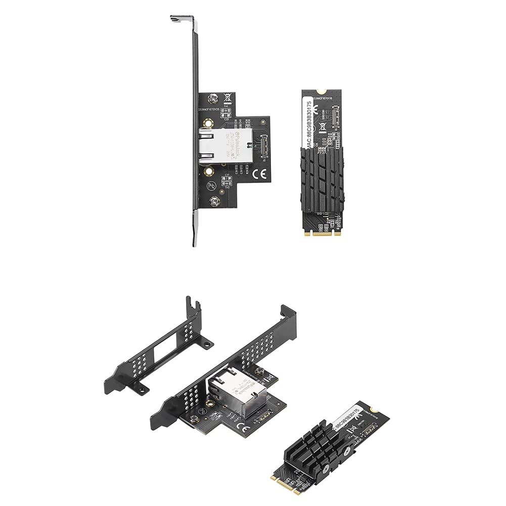 10Gbps Ethernet Network Card - LAUGHERER 1-Port RJ45 PCIe Adapter with AQC107 Chip, Compatible with M.2 B Key & M Key (10G/2.5G/1G) for High-Speed LAN Connectivity - Ideal for Gaming, Server Upgrades & 4K Streaming