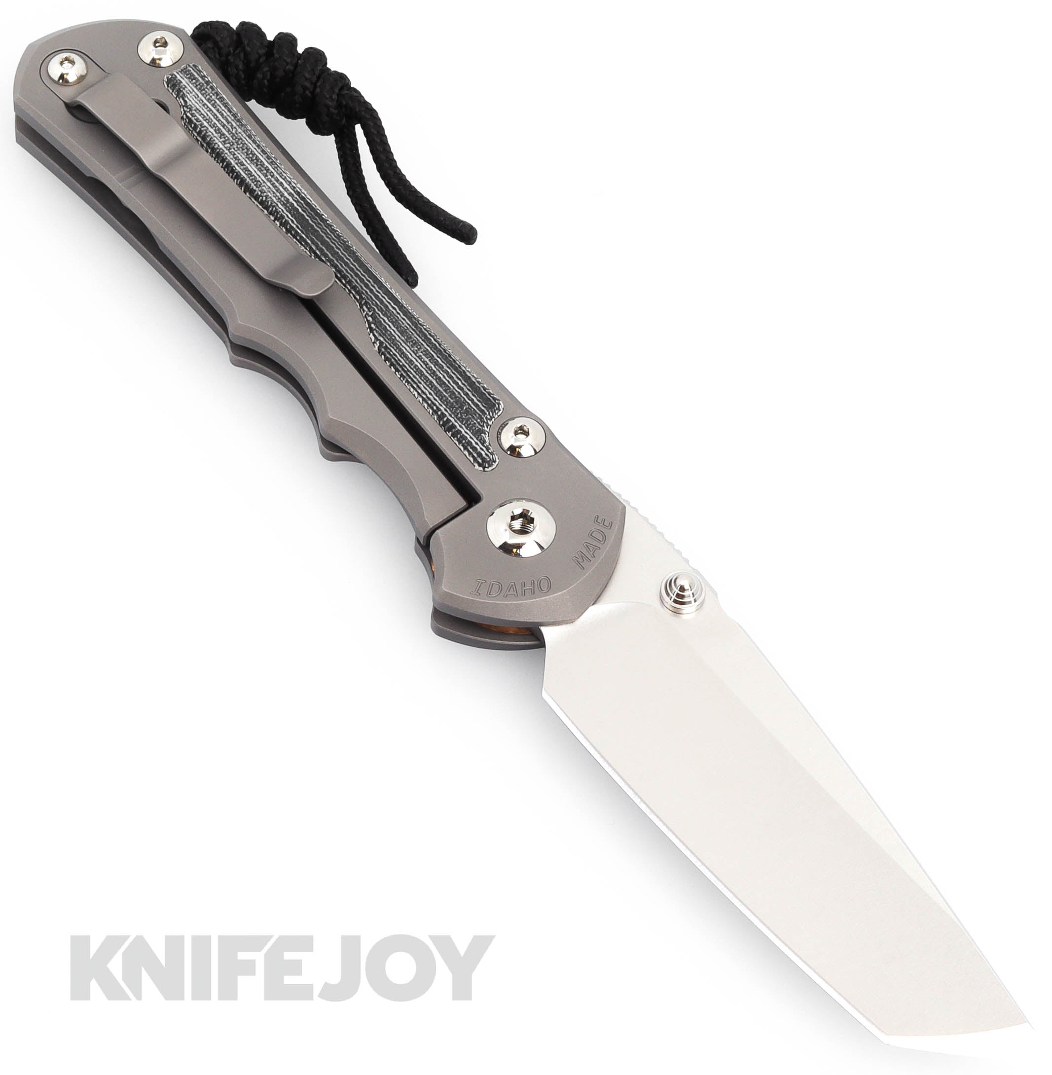 Chris Reeve Large Inkosi Tanto Knife - Magnacut Blade, Black Canvas Micarta Inlay & Glass Blasted Titanium Handles | Premium EDC Folding Knife for Outdoor, Camping & Survival