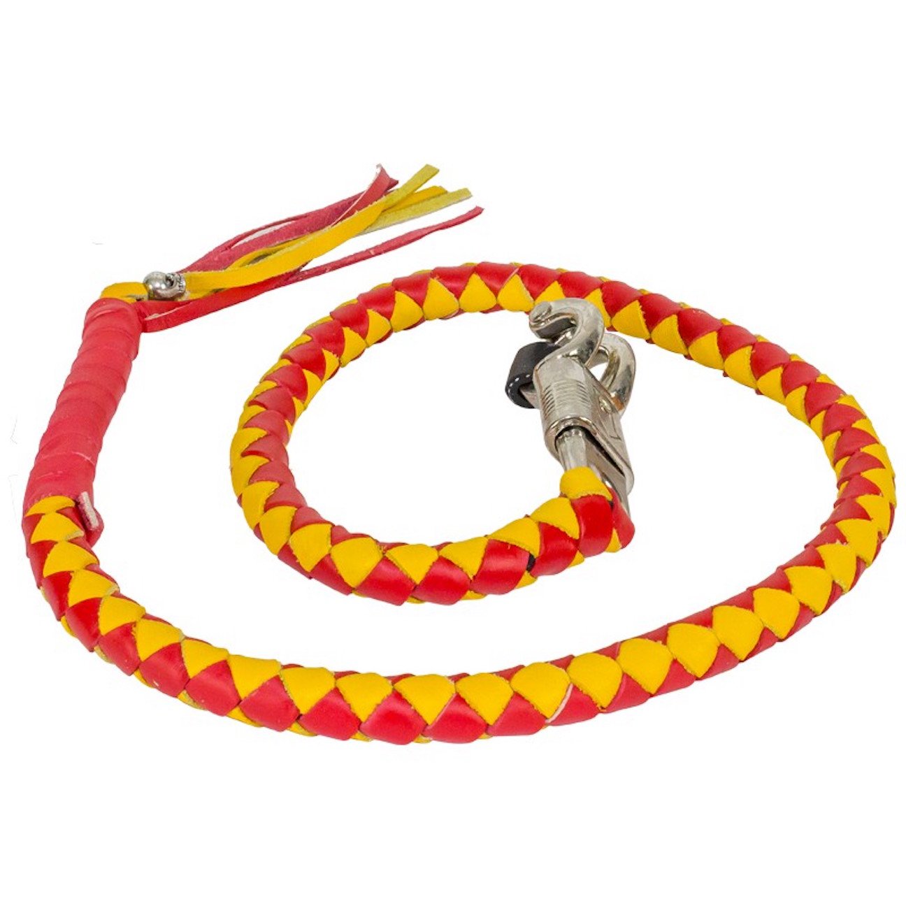 Red & Yellow Motorcycle Safety Whip - High Visibility Get Back Whip for Harley, Cruiser & Chopper Bikes - Perfect for Night Riding & Group Rides
