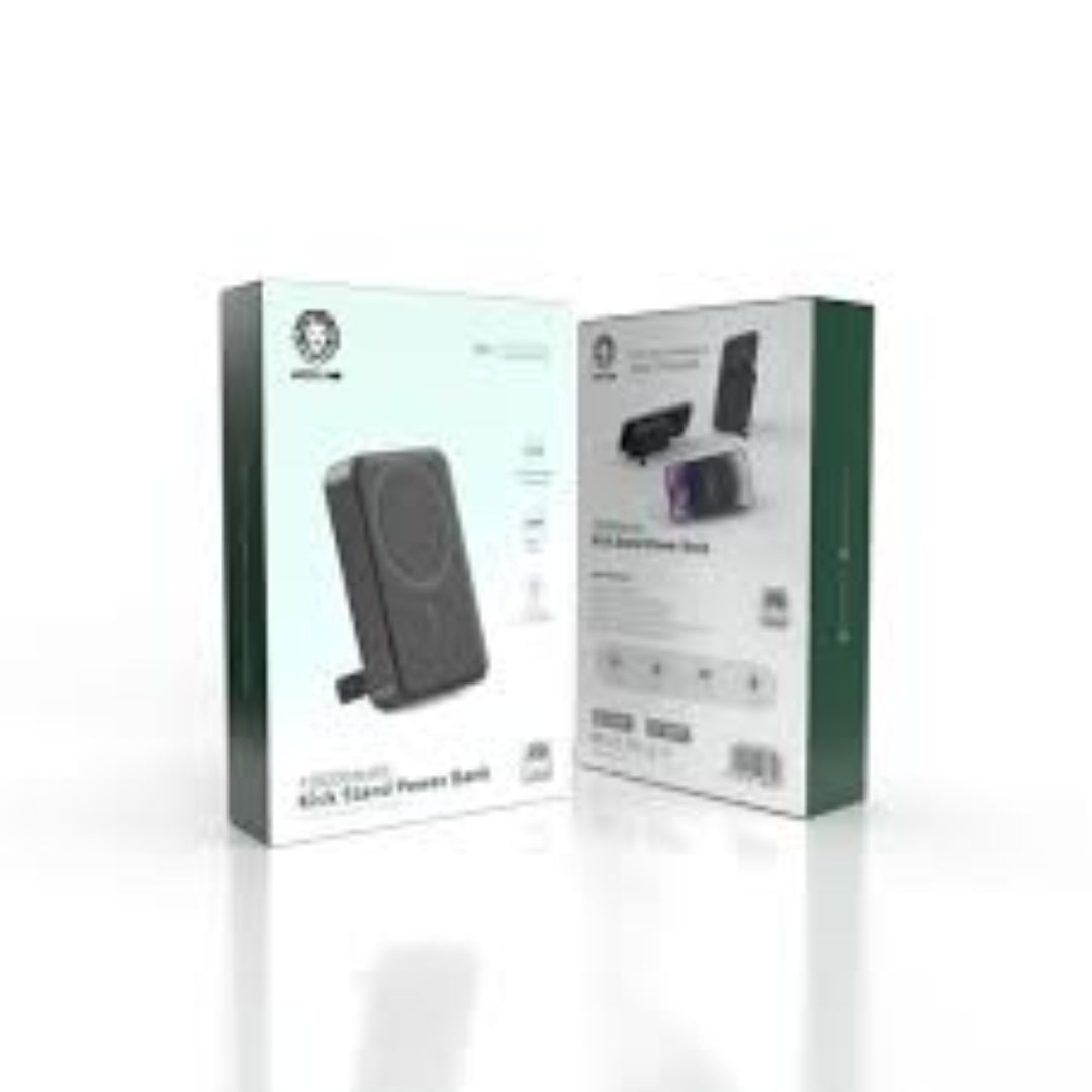 Green Lion Lagos 10000mAh Magnetic Power Bank with 20W PD Fast Charging | Portable Magsafe-Compatible Battery Pack for iPhone 14/13/12, AirPods & Android Devices | Perfect for Travel, Camping & Emergency Power Backup