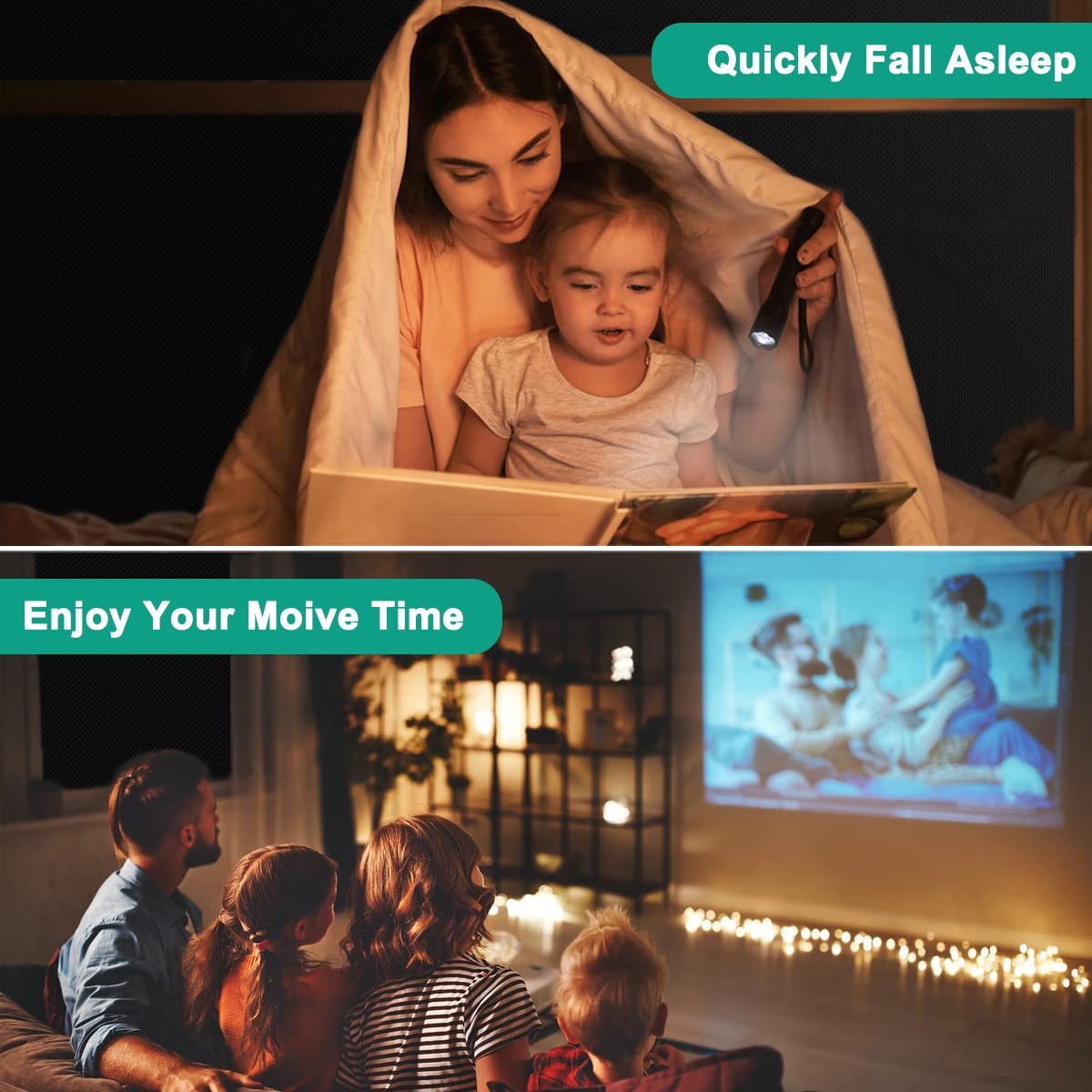 100% Blackout Window Shades - 57 x 98 Inch Portable Blackout Blinds with 30X Nano Adhesive Tape | Fits Any Window Size & Shape | Perfect for Bedroom, Nursery, RV, Travel & Home Use | Blocks Light for Better Sleep & Privacy