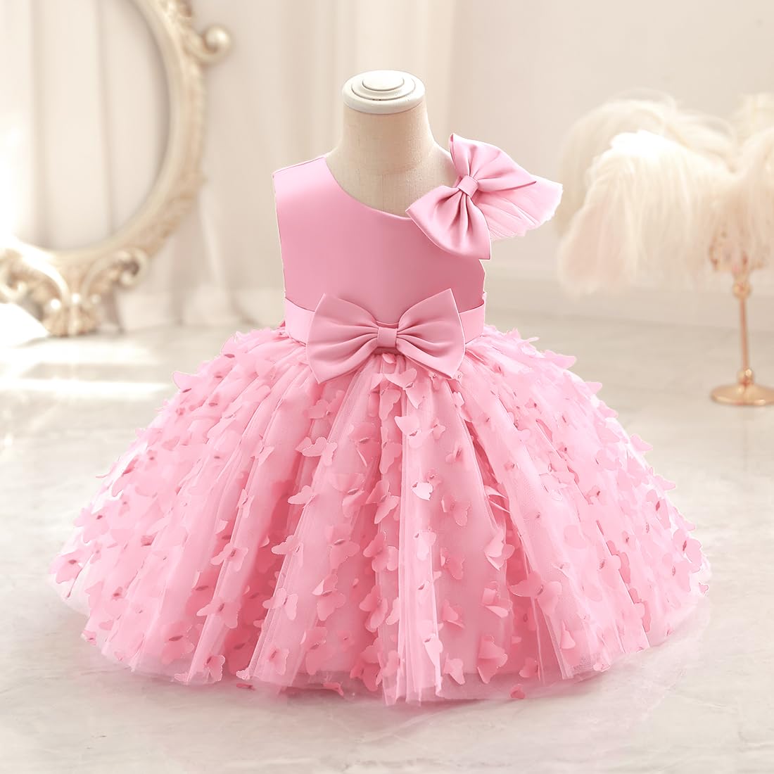 Butterfly Tutu Dress for Toddler Girls - Princess Bowknot Flower Girl Dress for Wedding, Pageant & Birthday Parties | Perfect for Special Occasions & Photo Shoots