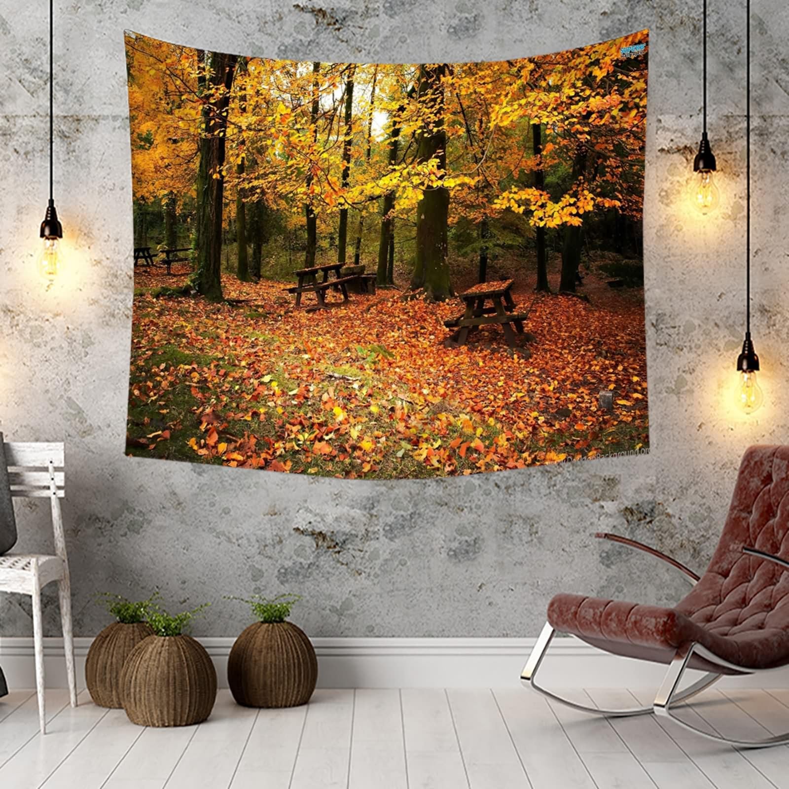Musihy Nature Tapestry - 83x55 Inch Maple Leaf Wall Hanging for Living Room, Bedroom Decor | Aesthetic Bohemian Home Decor | Perfect for Dorm, Apartment & Festival Decorations