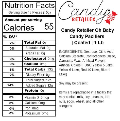 Oh Baby Candy Pacifiers - 1 Lb Bag of Colorful Coated Candy for Parties, Baby Showers & Events | Sweet Treats for Celebrations & Gifts