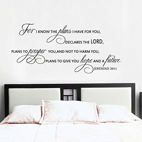 Inspirational Christian Vinyl Wall Sticker - Bible Quote Home Decor for Faithful Living