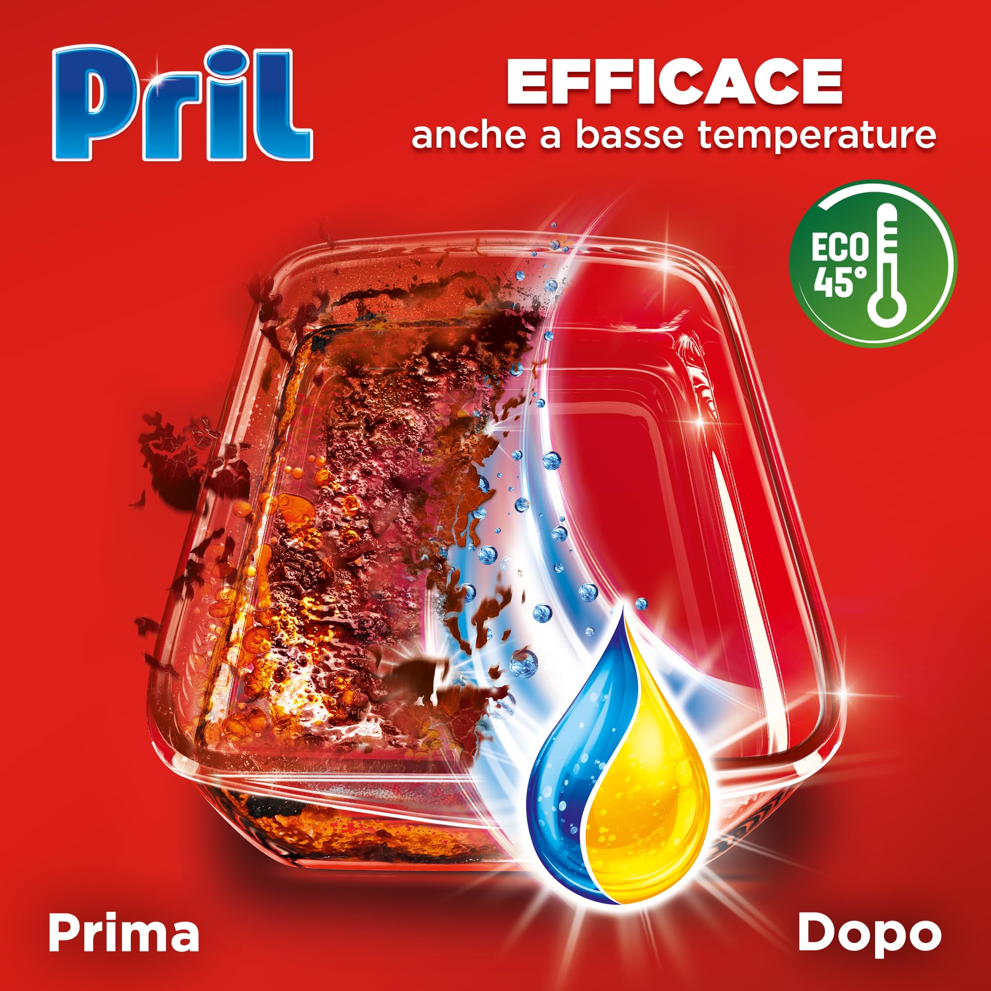 Pril Excellence Duo Gel Dishwasher Detergent - Powerful Grease Removal with Lemon - 45 Wash Single Pack - Ideal for Sparkling Clean Dishes in Homes & Restaurants