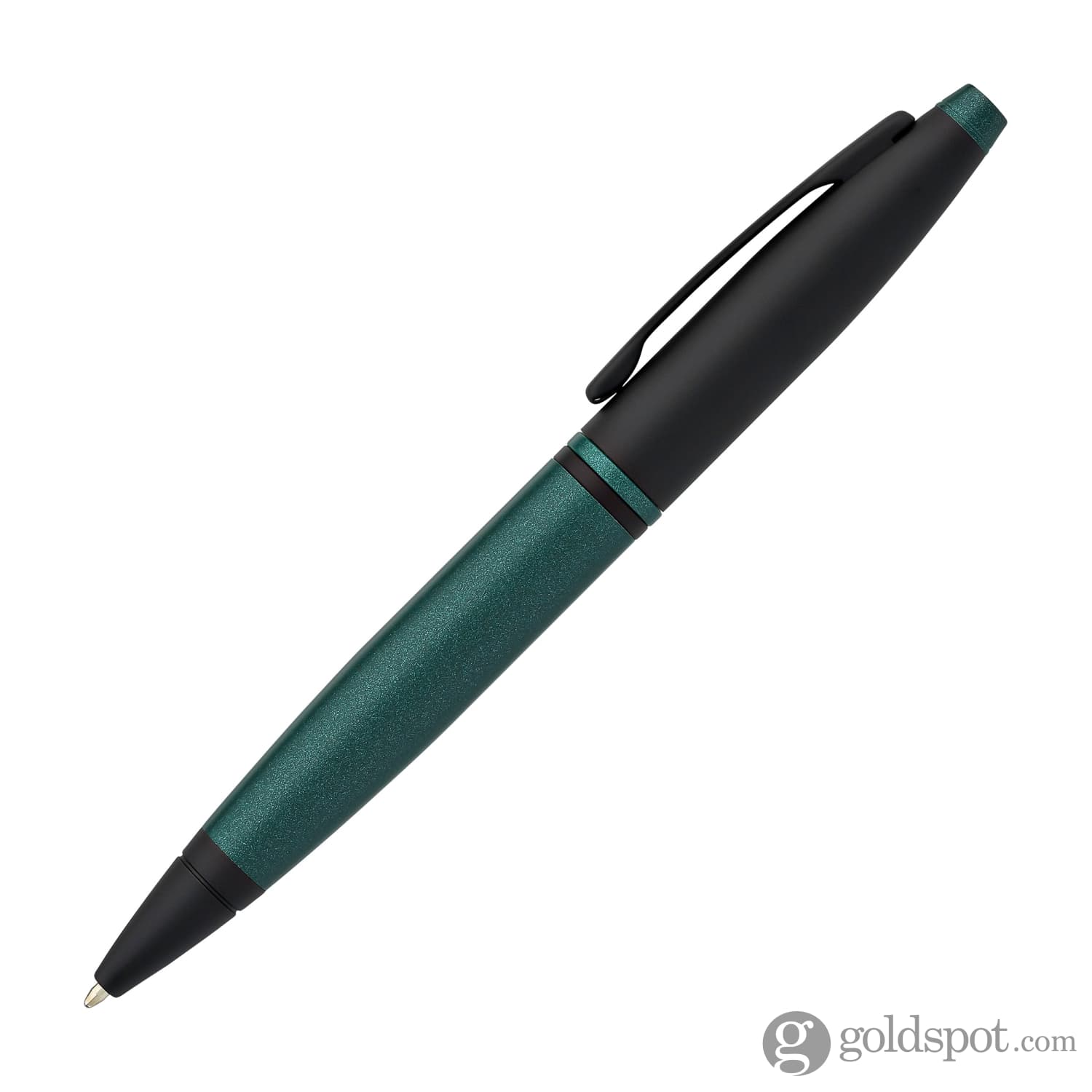 Premium Cross Calais Matte Green Lacquer Ballpoint Pen with Black Trim - Elegant Writing Instrument for Office, Business Gifts & Everyday Use